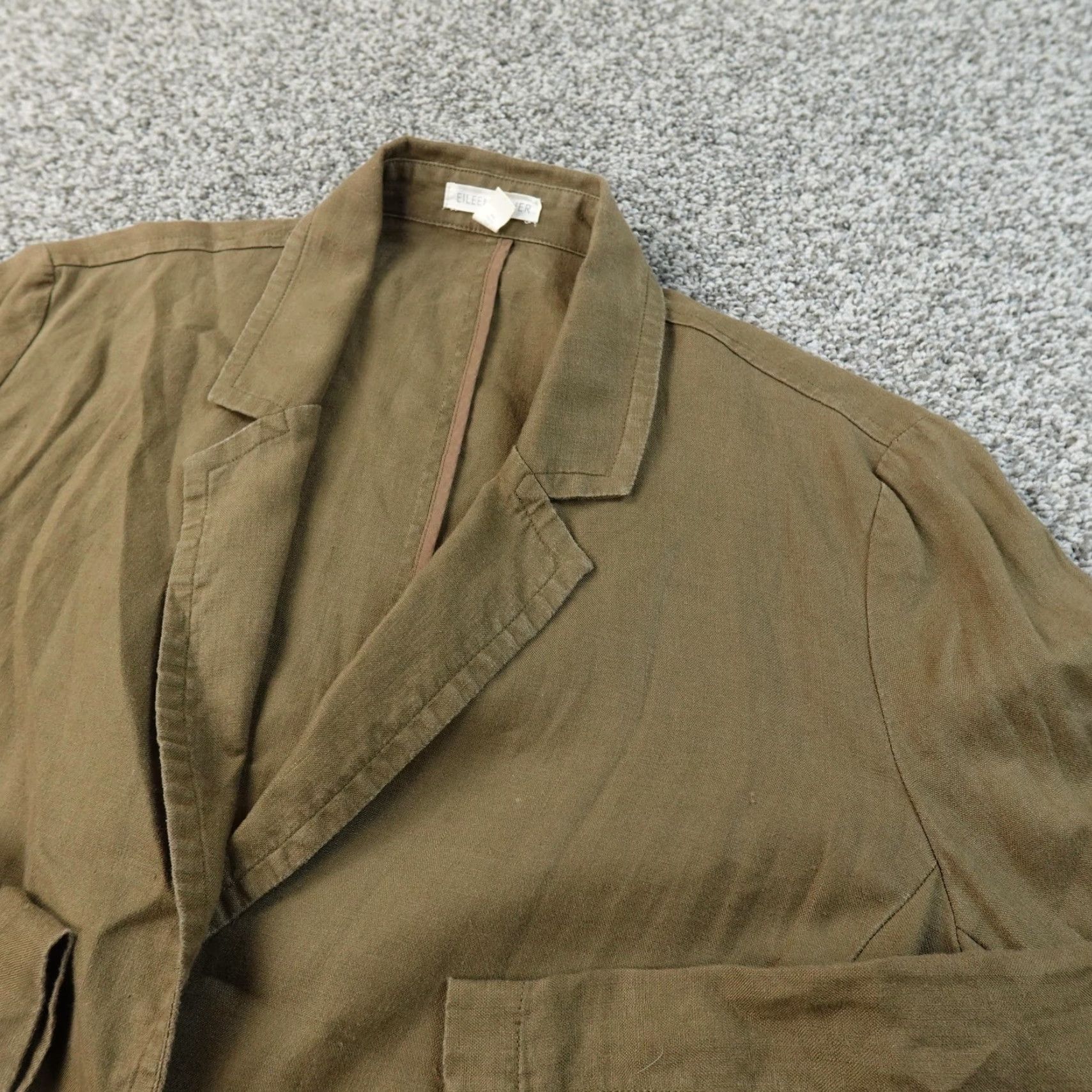 Eileen Fisher Eileen Fisher Blazer Womens S Green Linen Sport Coat Jacket Lightweight Preppy S Green Size S / US 4 / IT 40 - 2 Thumbnail