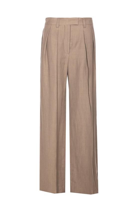 Brunello Cucinelli BRUNELLO CUCINELLI Women Straight Pants MH126P8512 C2925 Beige Size 30" / US 8 / IT 44 - 1 Thumbnail