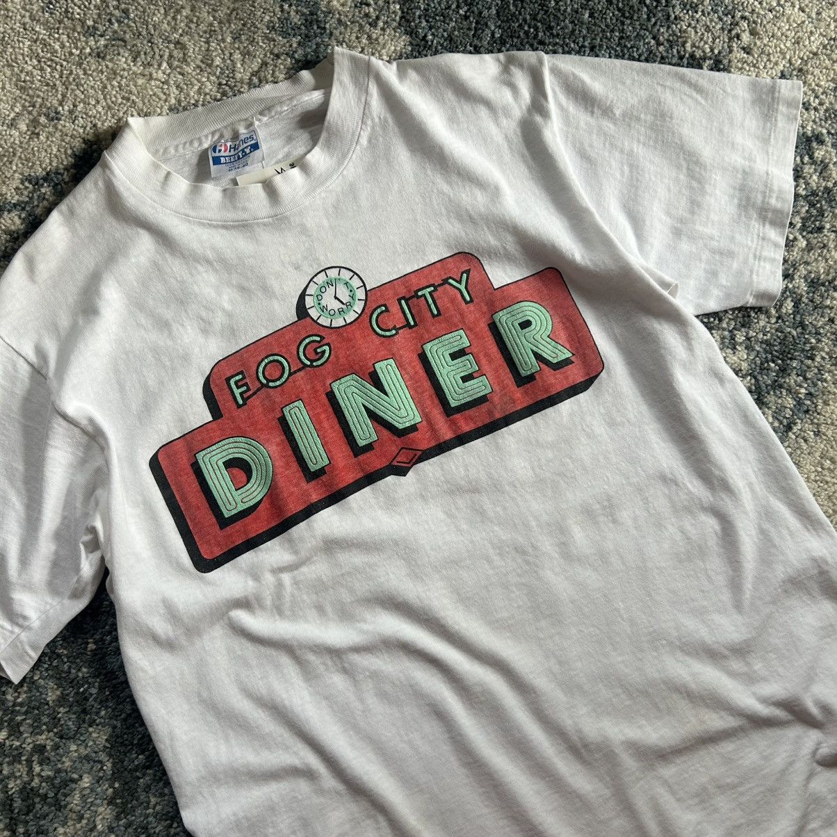 Vintage FOG CiTY DiNER U.S.A. SLUBBY PUFF PRiNT SiNGLE STiTCH TEE Size US M / EU 48-50 / 2 - 1 Thumbnail