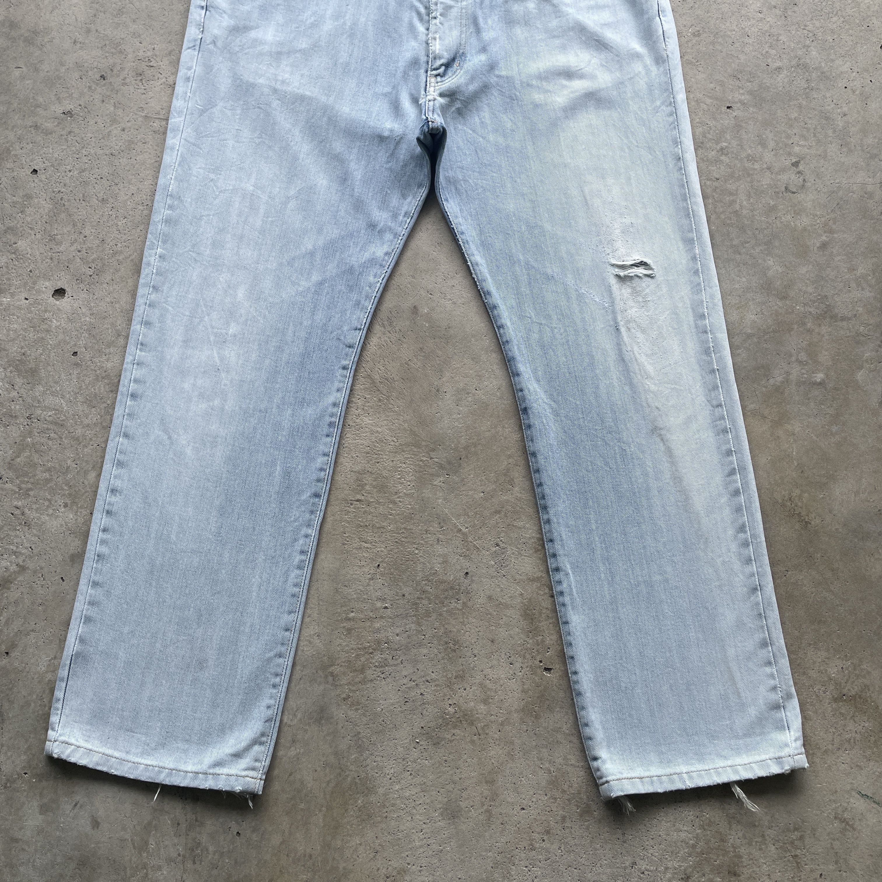 Edwin × Japanese Brand VINTAGE EDWIN DISTRESSED WASH JEANS FADED DENIM PANTS W39 Size US 39 - 4 Thumbnail