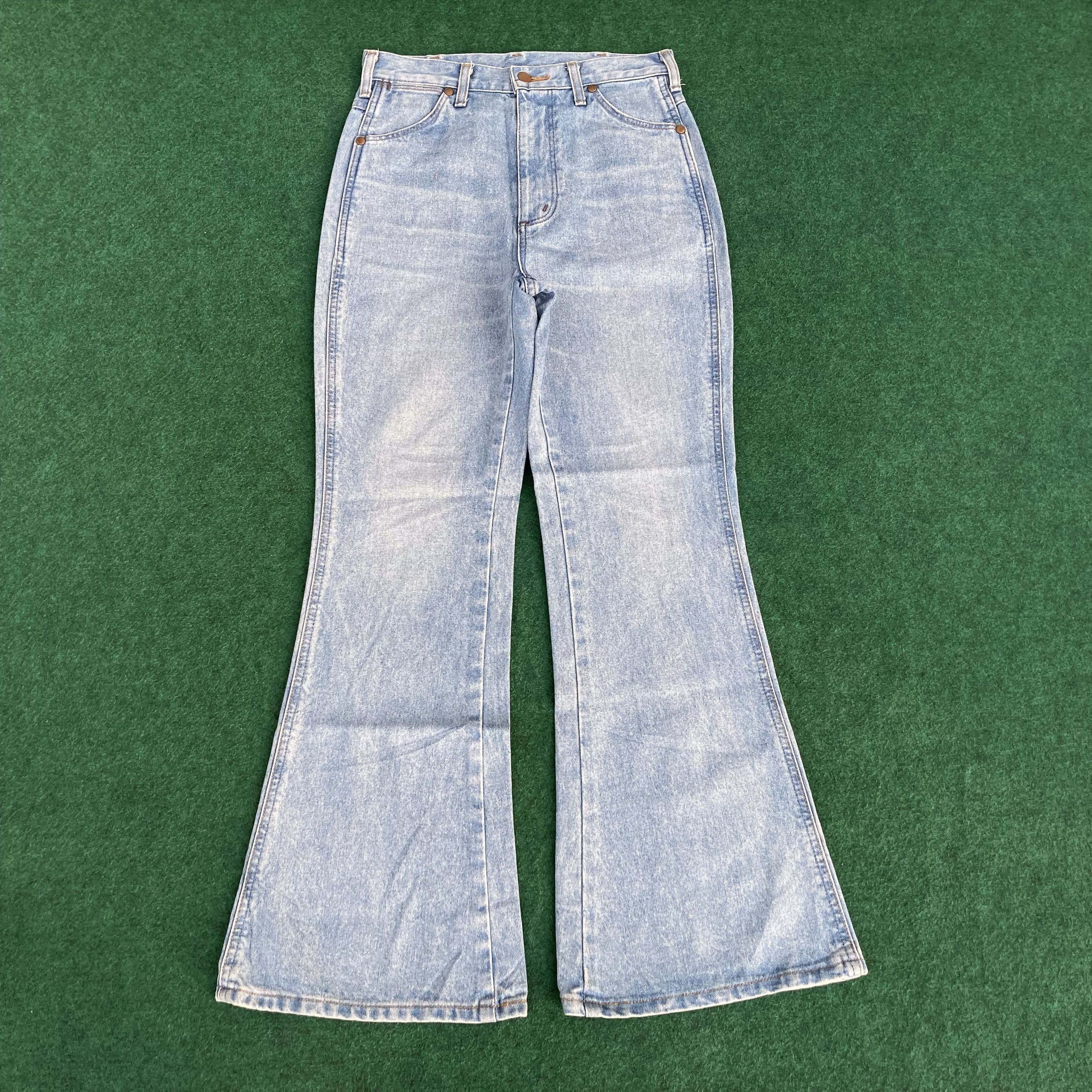 Vintage × Wrangler Vtg Wrangler Blue Denim Wide Flare Women Bootcut Jeans Size 28" / US 6 / IT 42 - 1 Thumbnail