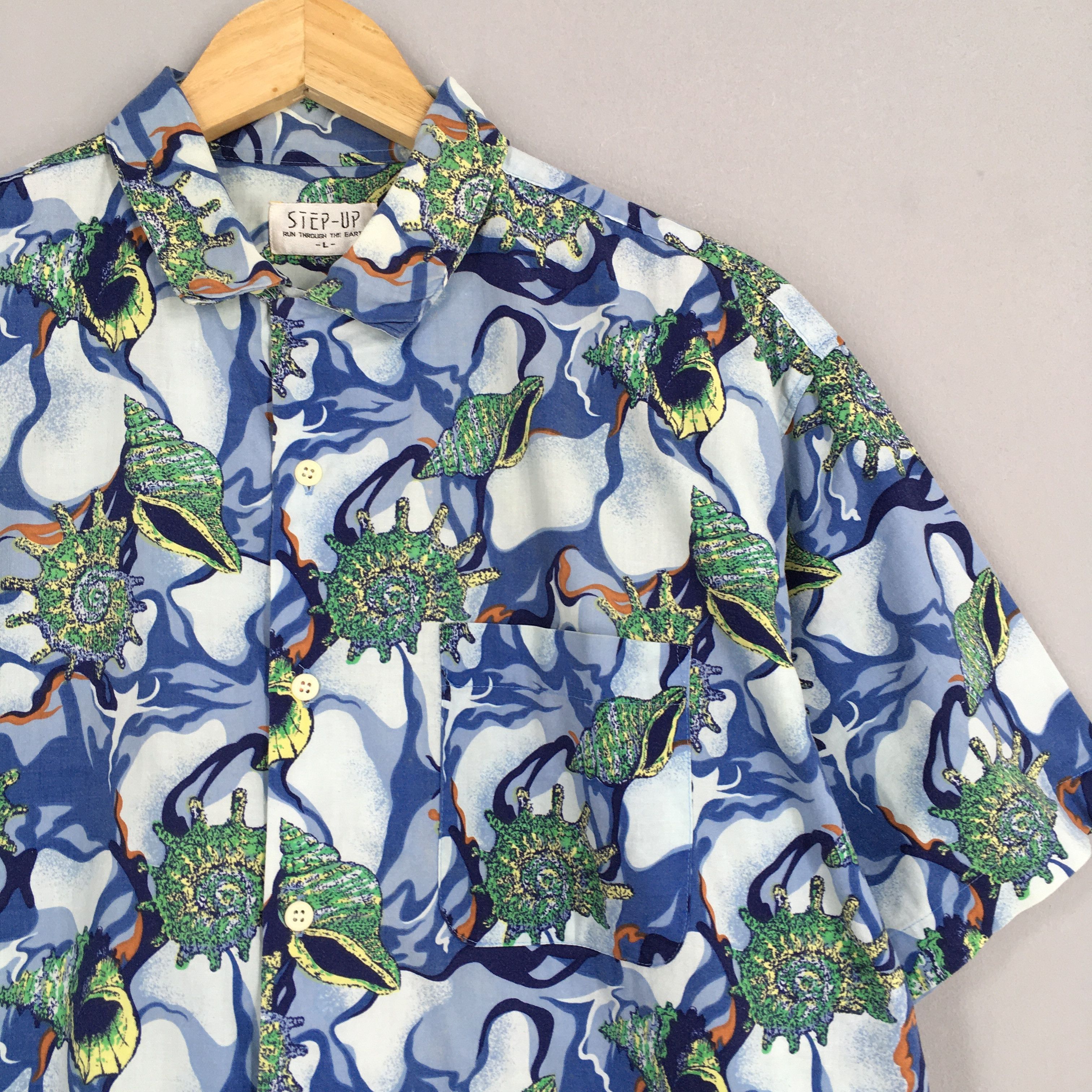 Other Vintage 80s Hawaii Aloha Snail Sea Life Cotton Shirt Large Size US L / EU 52-54 / 3 - 2 Thumbnail