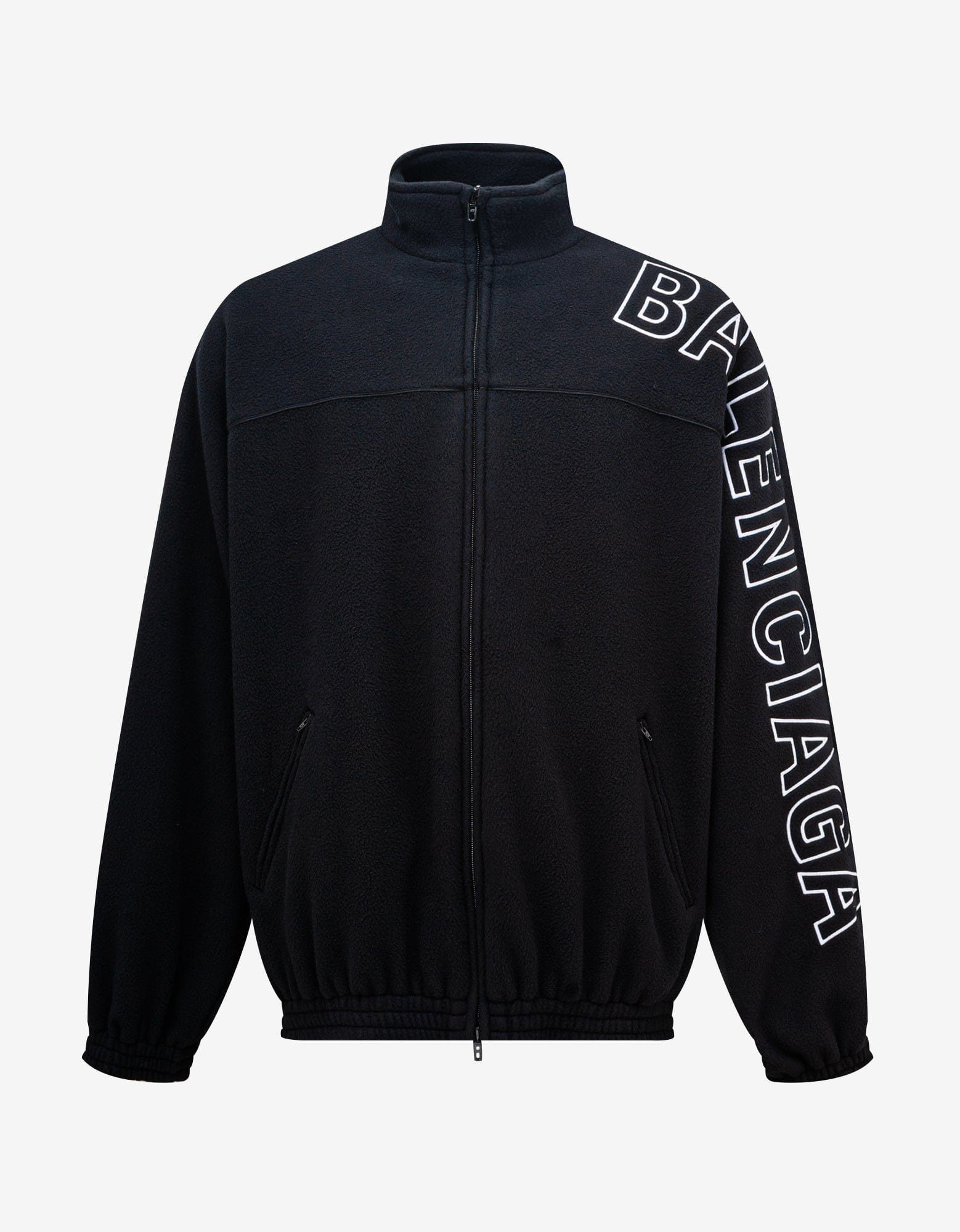 image of Balenciaga Black Logo Tracksuit Jacket, Men's (Size Small)