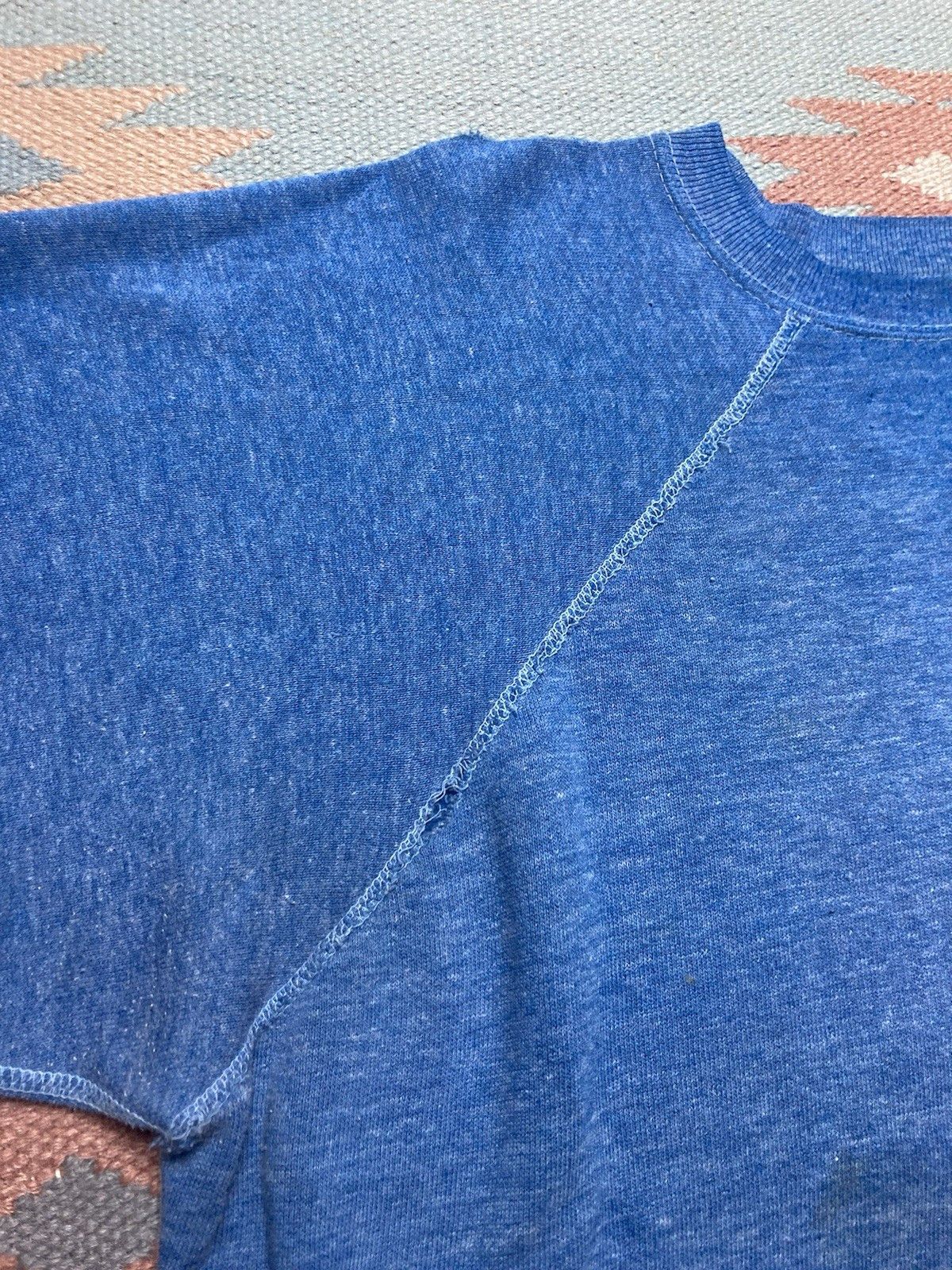 Vintage 70s crewneck sweatshirt heather blue distressed whooped XL Size US XL / EU 56 / 4 - 2 Thumbnail