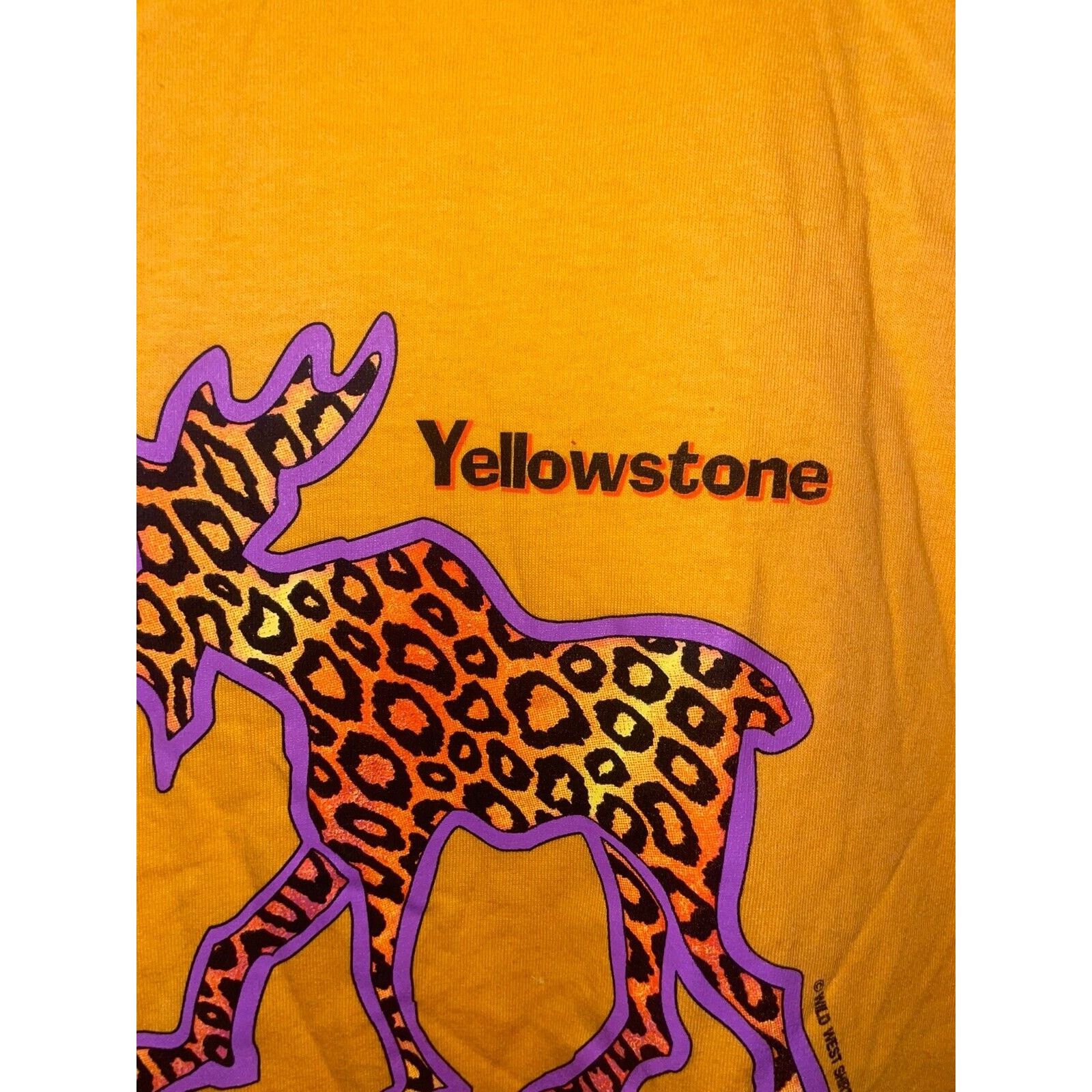 Jerzees × Vintage Vintage Yellowstone Shirt XL Moose Animal Yellow Tee Size US XL / EU 56 / 4 - 4 Thumbnail