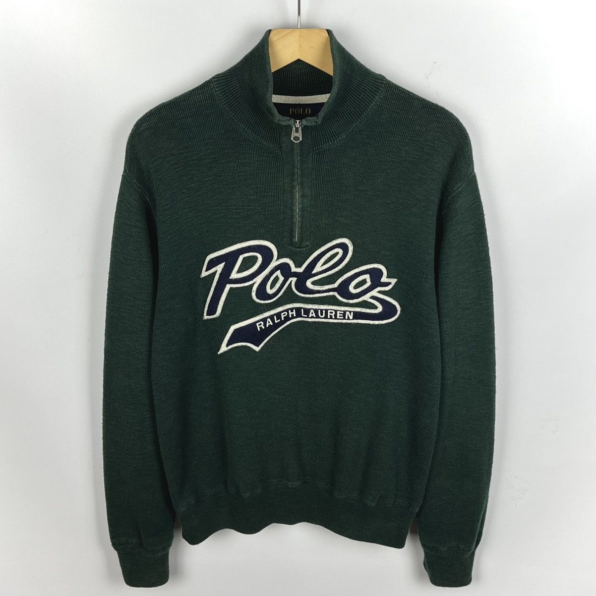 Polo Ralph Lauren Vintage Polo Ralph Lauren big logo 1/4 zip sweater 90’s Size US M / EU 48-50 / 2 - 1 Thumbnail