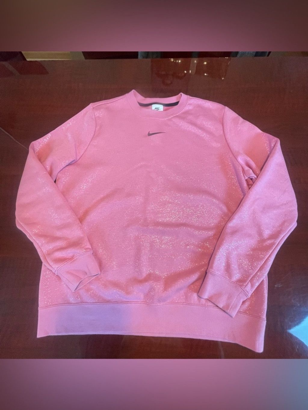 Nike Nike Glitter Sparkle Pink Crewneck Sweatshirt Oversized L Size L / US 10 / IT 46 - 2 Thumbnail