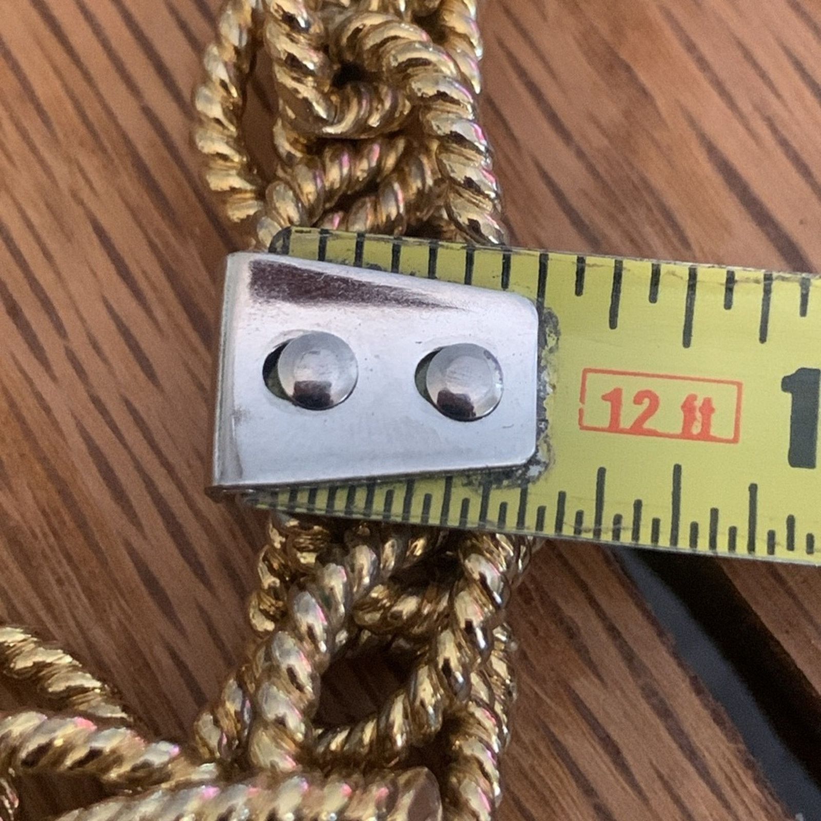 Vintage Chunky heavy braided rope links golden necklace Size ONE SIZE - 9 Thumbnail