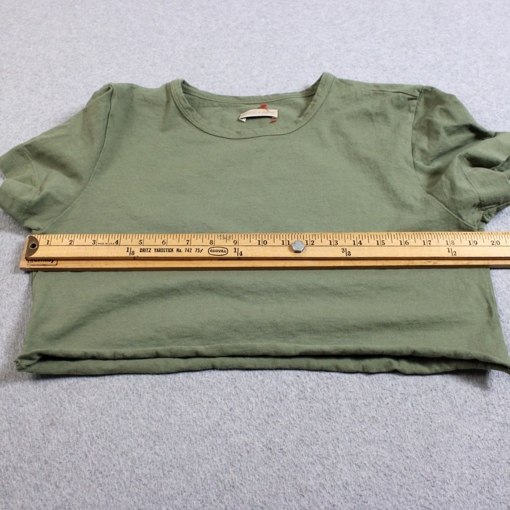 Jesse Kamm Jesse Kamm Shirt Women Medium Green Cropped Tee Jersey Boxy Minimalist Capsule Size M / US 6-8 / IT 42-44 - 7 Thumbnail
