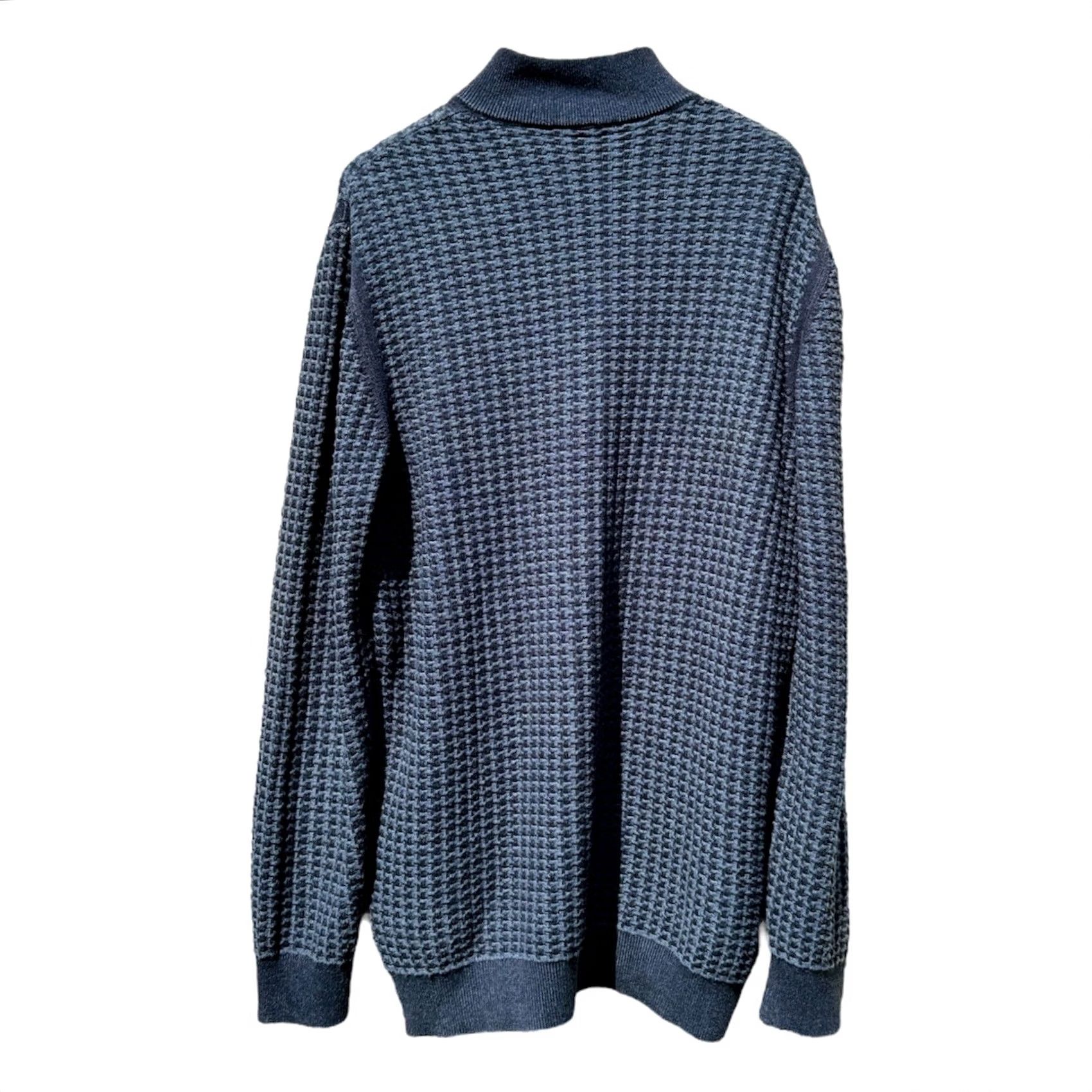 Vintage Tom James Blue Quarter Zip Pullover Sweater Textured Knit Cotton Blend Mens M/L Size US M / EU 48-50 / 2 - 2 Thumbnail