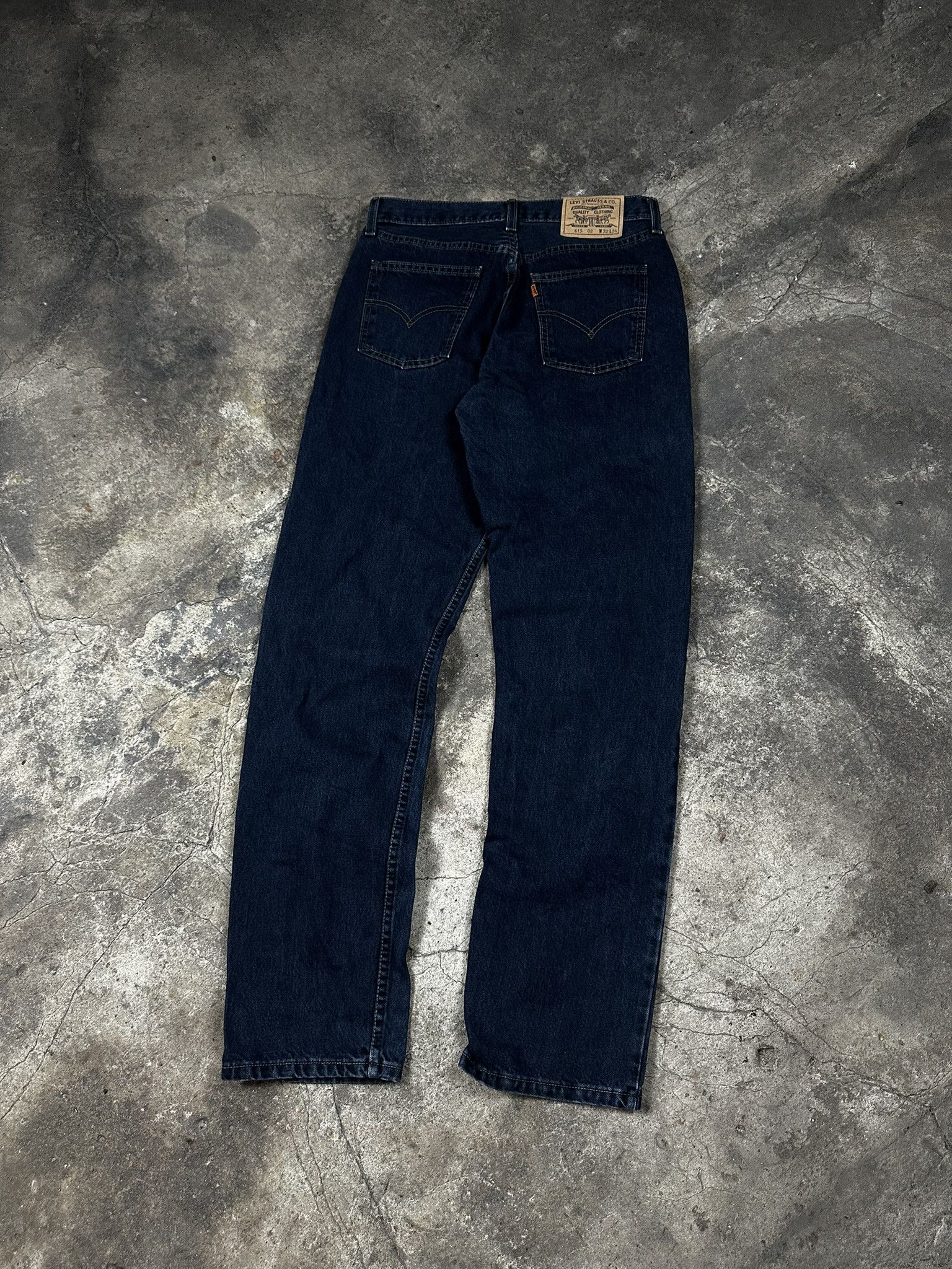 90s Vintage Levi's 615 Orange Tab Straight Jeans Navy