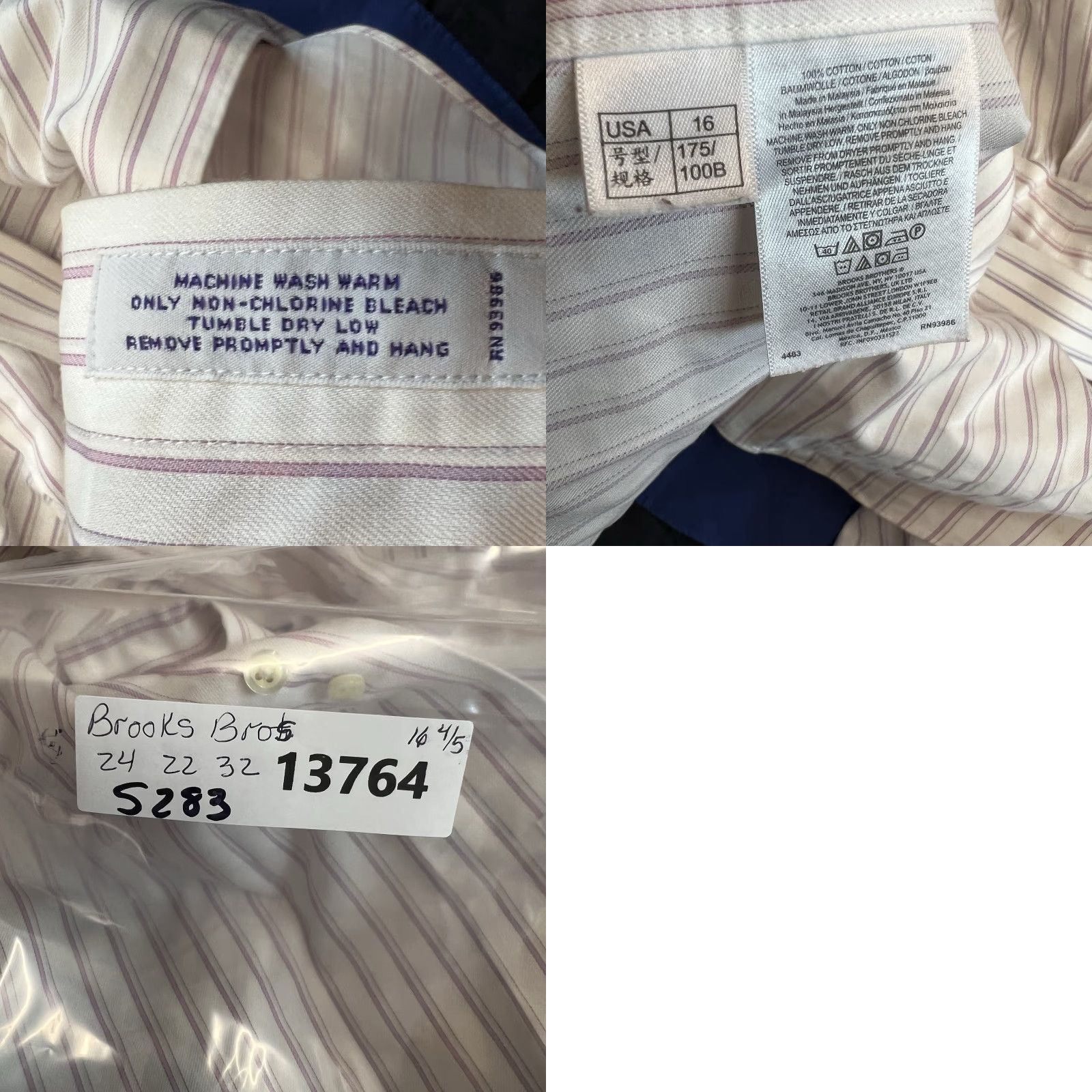 Brooks Brothers VINTAGE Brooks Brothers 346 Slim Fit Striped Button-Up Shirt Mens 16.5 White/Purple Business Casual Party Size US L / EU 52-54 / 3 - 8 Thumbnail