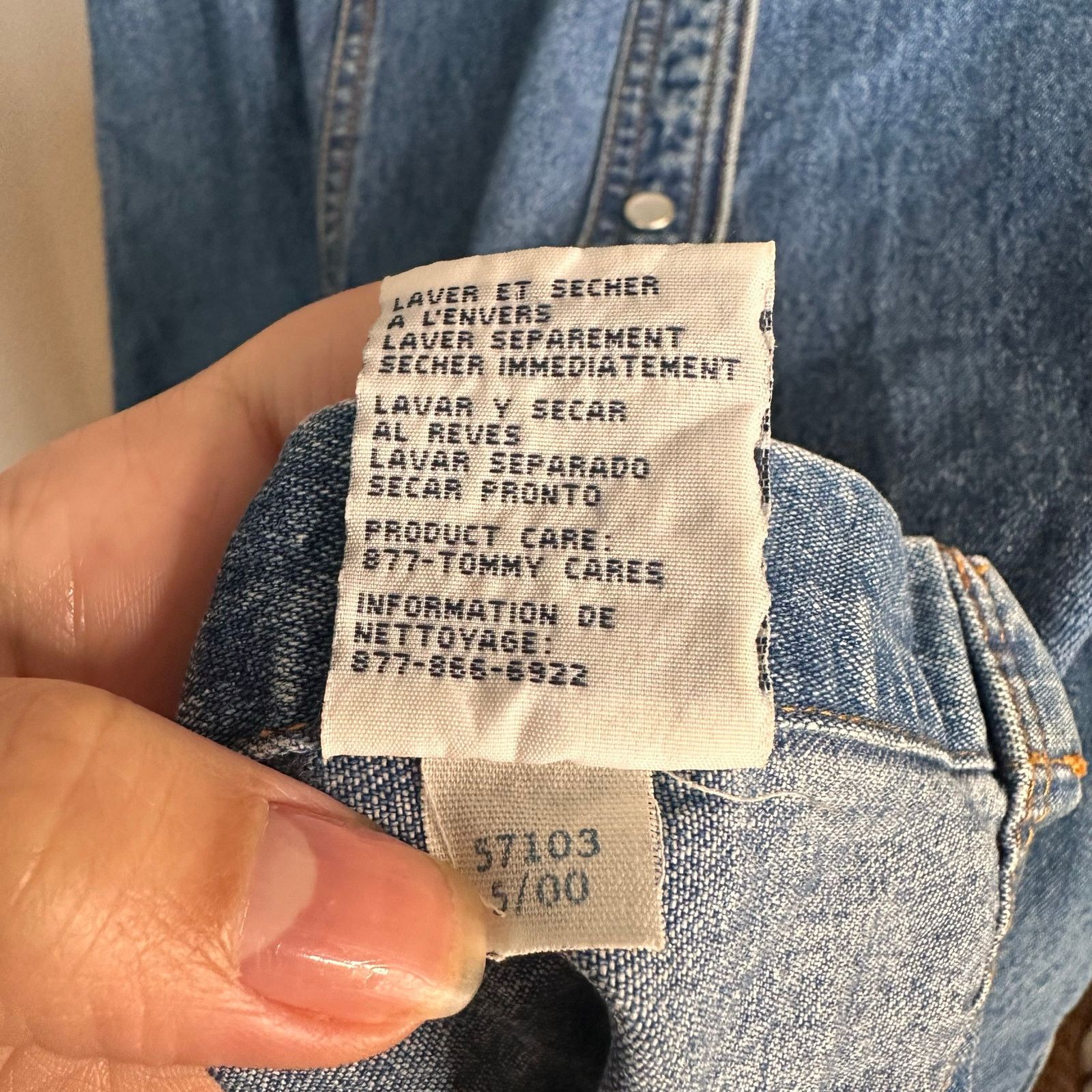 Tommy Hilfiger Tommy Hilfiger Y2K Denim Mini Dress Pearl Button Front 14 Size XL / US 12-14 / IT 48-50 - 12 Thumbnail