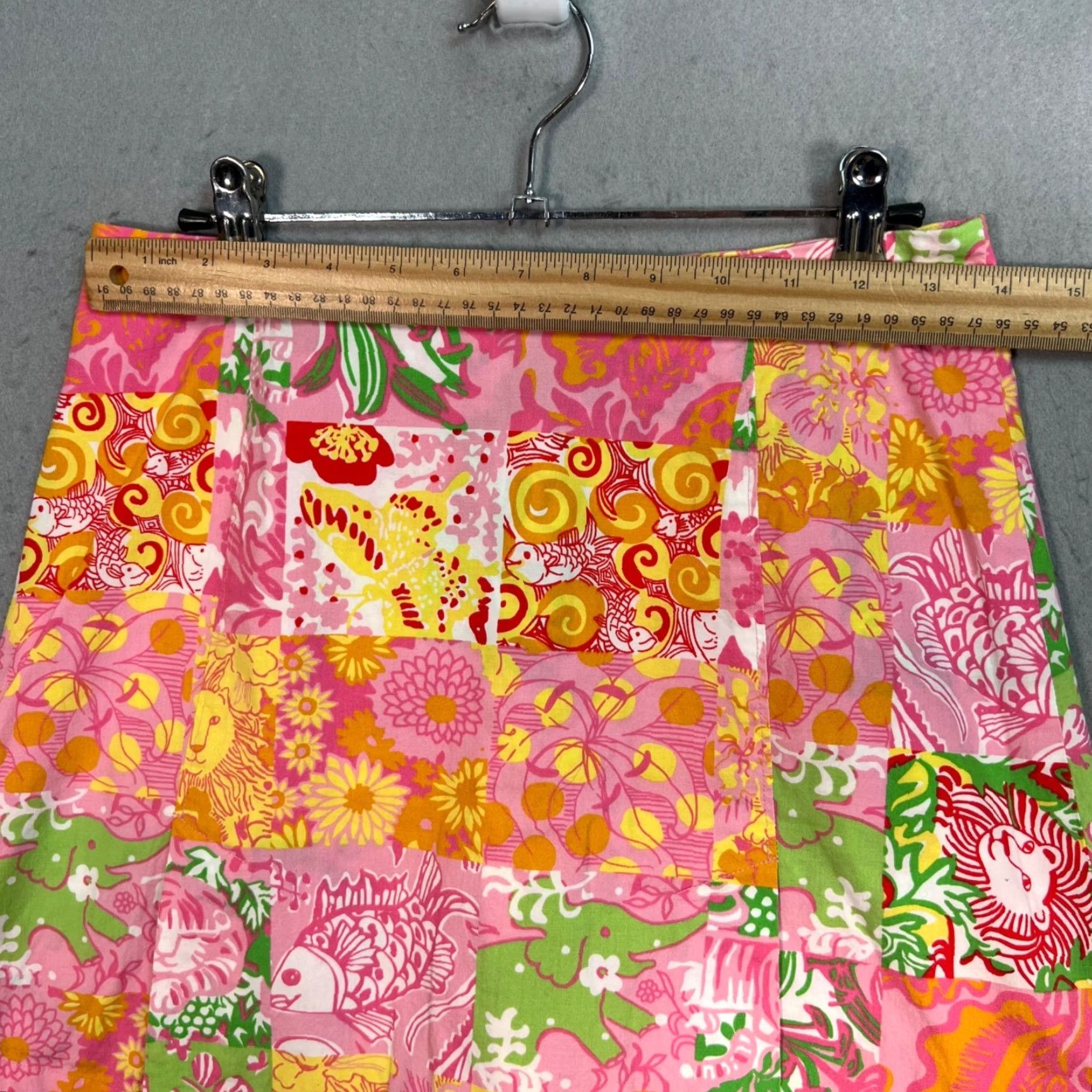 Vintage Key West Patchwork A-Line Mini Skirt 2 Cotton Blend Pink Women Short Skirt Vintage No N/A Size 26" / US 2 / IT 38 - 4 Thumbnail