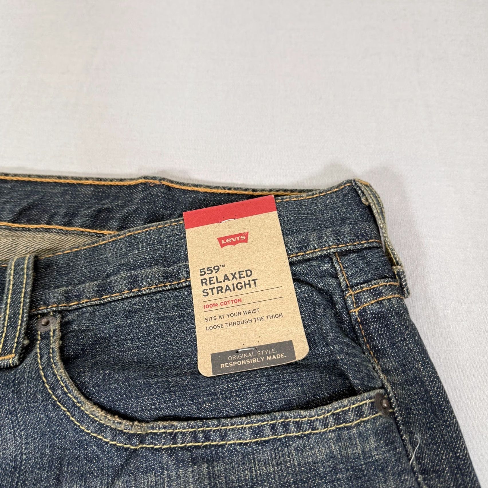Levi's Levis Jeans Mens 42x30 Blue 559 Relaxed Straight Fit Baggy Denim Pants Western Size US 42 / EU 58 - 4 Thumbnail