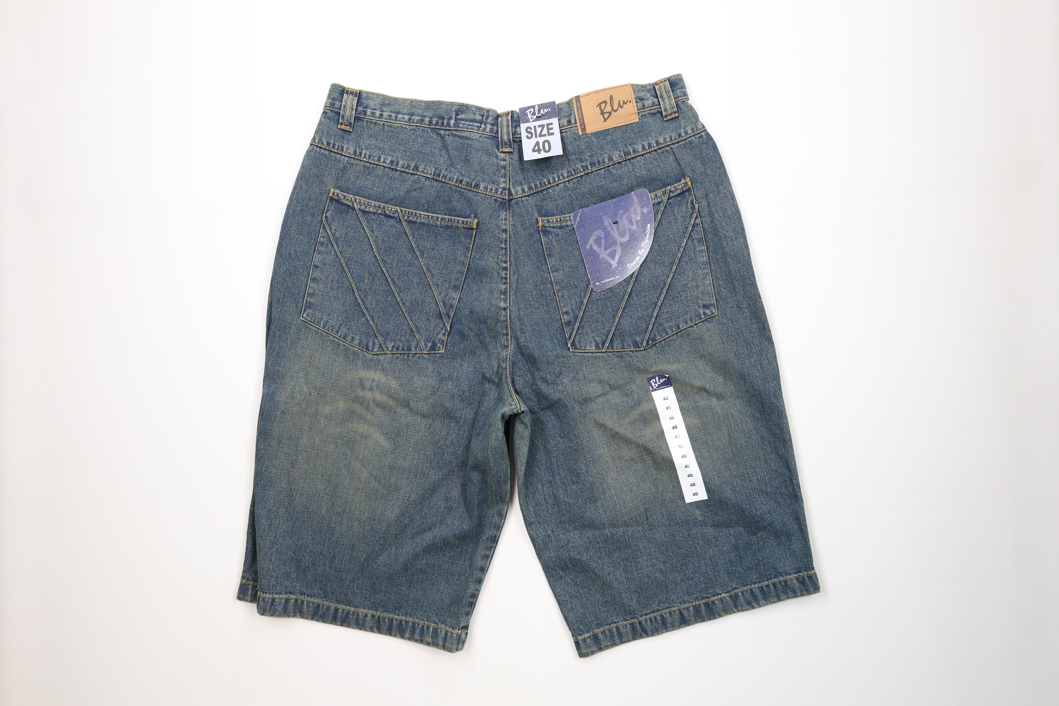 Vintage Deadstock Vintage 90s Y2K Streetwear Denim Jean Shorts Blue Size US 36 / EU 52 - 9 Thumbnail