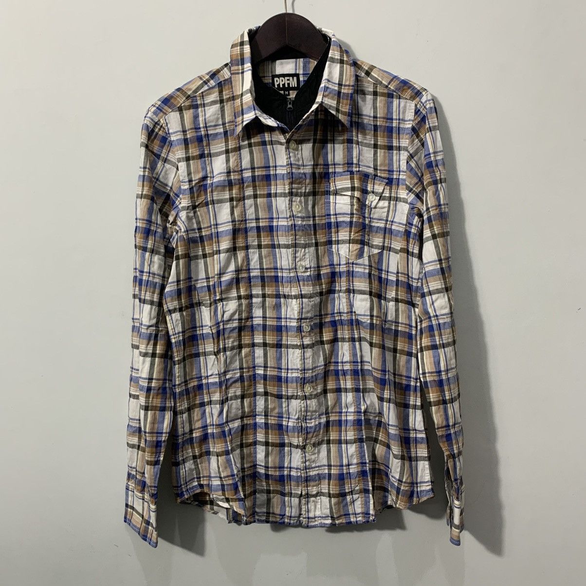 PPFM 2000s PPFM Double Layer Plaid Shirt Size US M / EU 48-50 / 2 - 3 Thumbnail