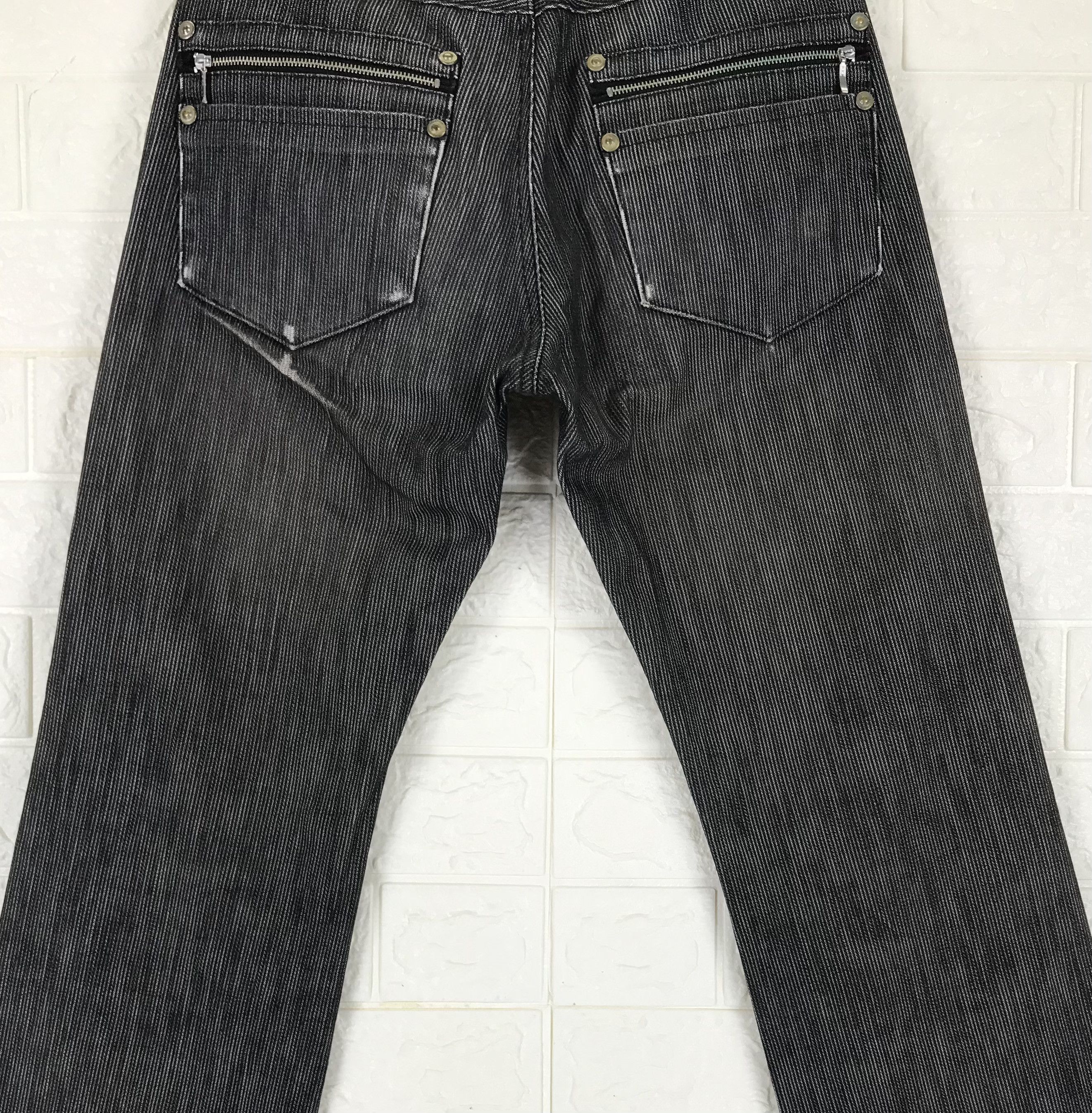 semanticdesign Vintage Semantic Design Striped Flare Jeans Size 27" / US 4 / IT 40 - 7 Thumbnail