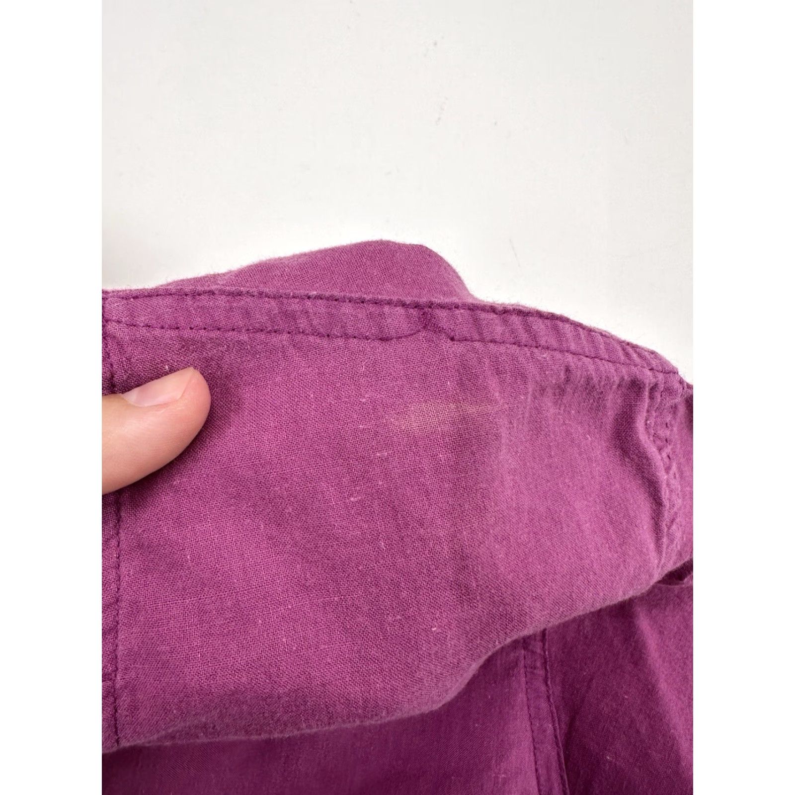 Vintage VINTAGE SW2 Womens Shirt Purple 3/4 Sleeve V-Neck Cotton Small Blouse Womens 70s 80s 90s Size S / US 4 / IT 40 - 2 Thumbnail