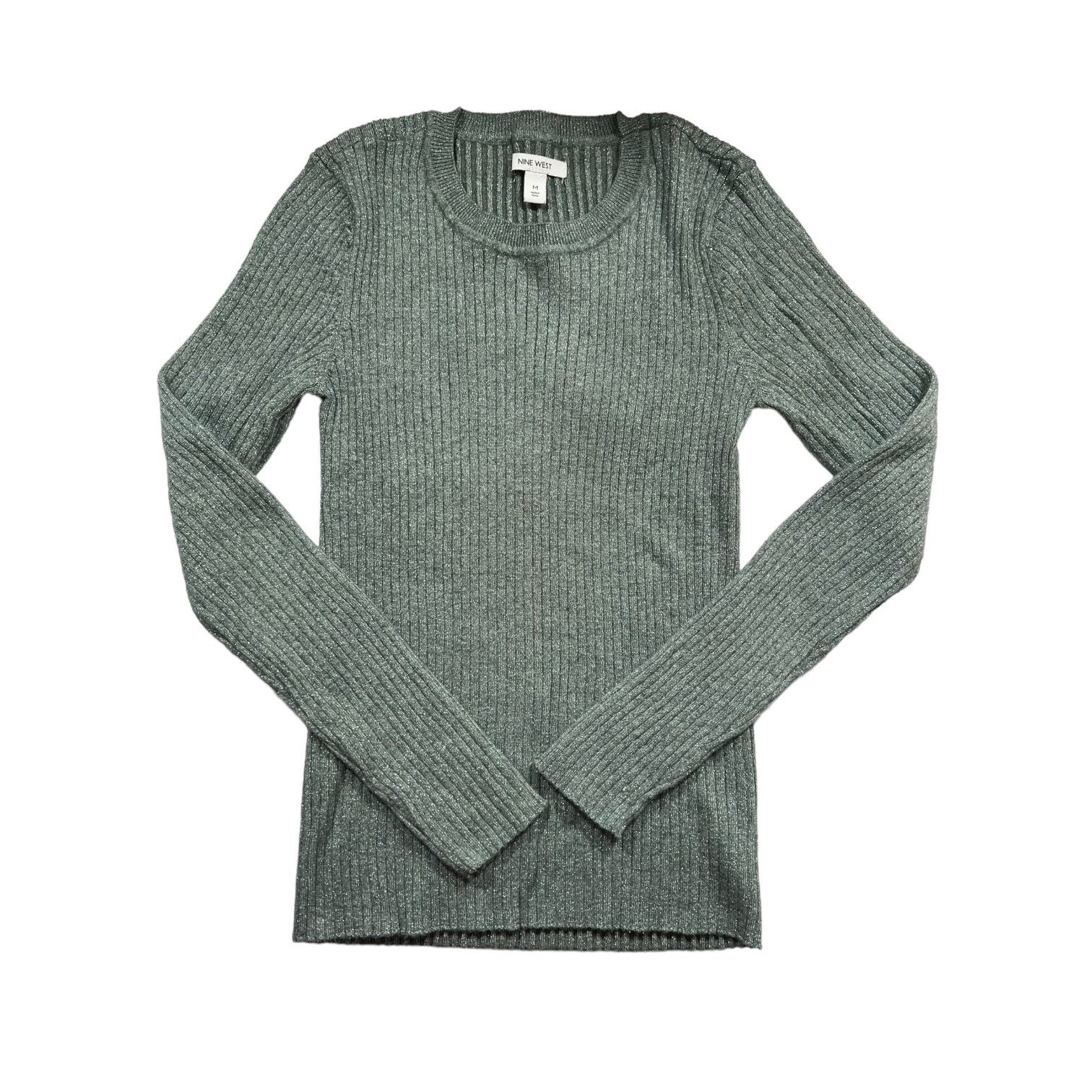 Nine West Nine West Green w/ Metallic Thread Sweater Slim Fit Size Med Size M / US 6-8 / IT 42-44 - 1 Thumbnail