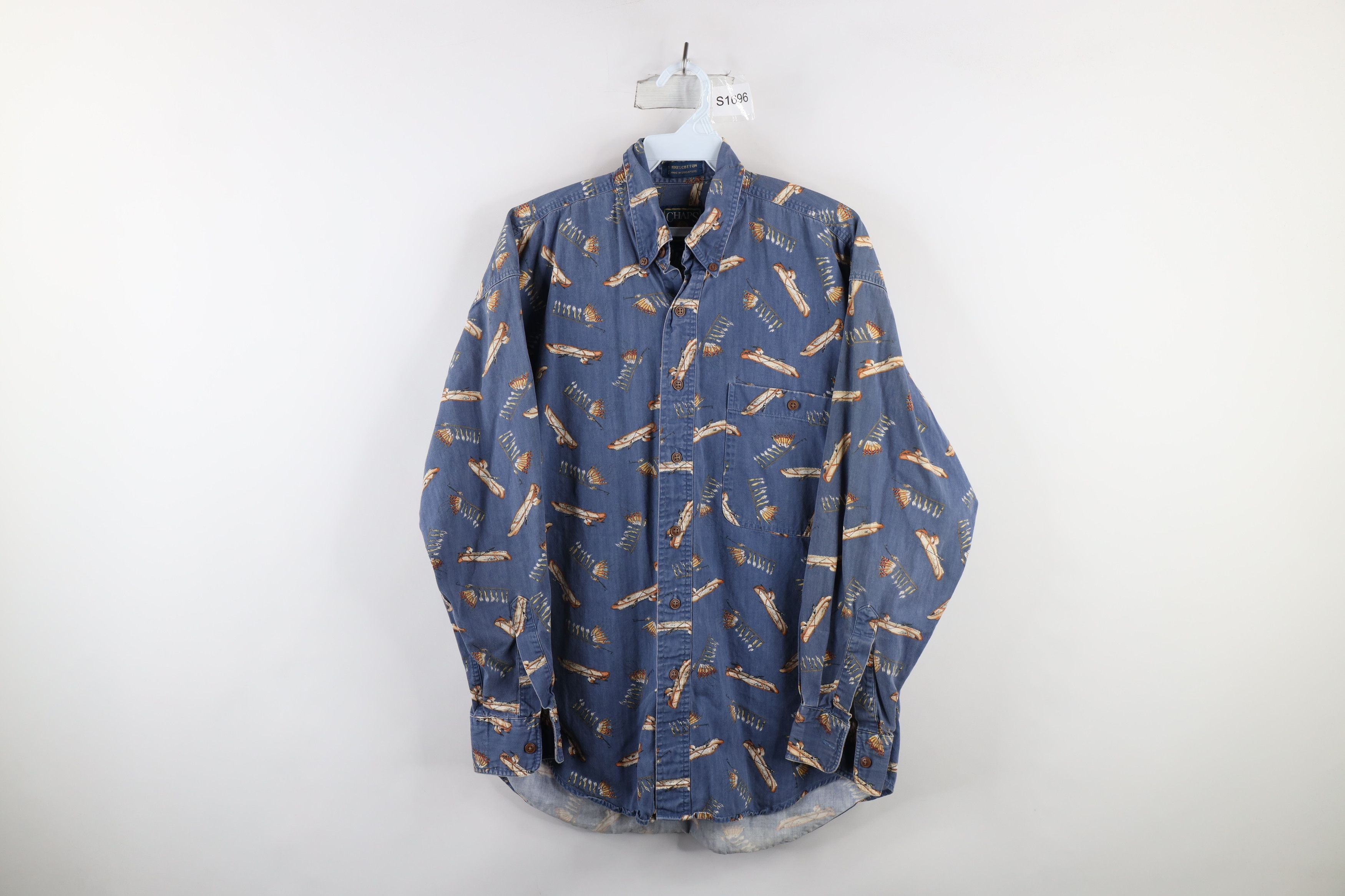 Polo Ralph Lauren Vintage 90s Chaps Ralph Lauren Indian Feather Button Shirt Size US M / EU 48-50 / 2 - 1 Thumbnail