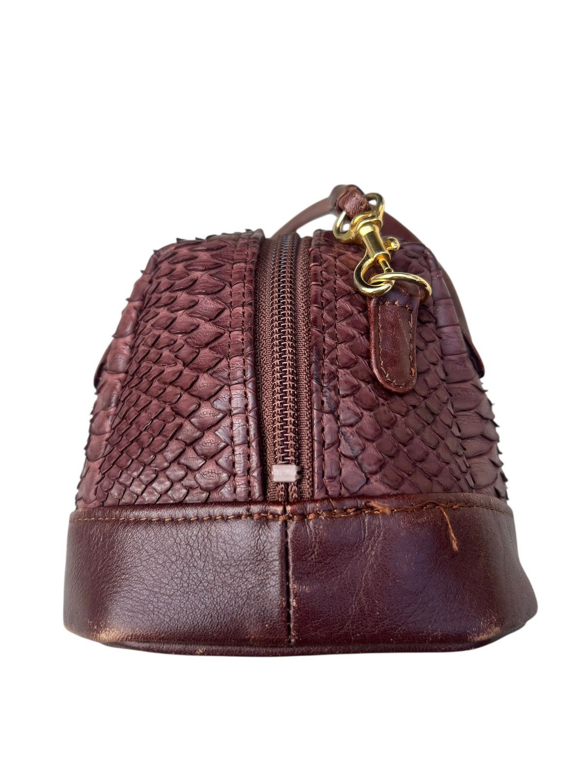 Leather Vintage GRES PARIS Python Skin Leather 2 Way Mini Boston Bag Size ONE SIZE - 16 Thumbnail