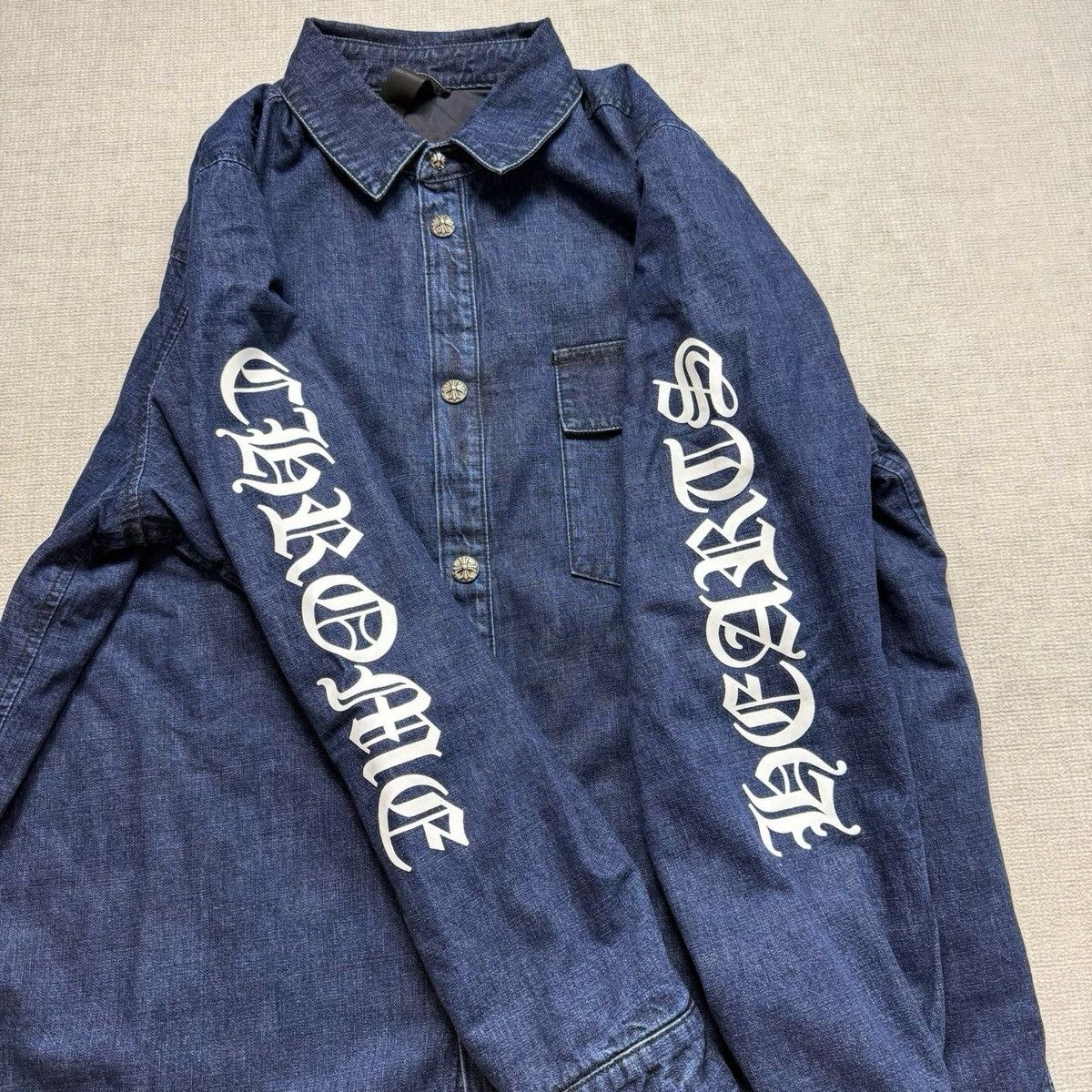 Chrome Hearts Chrome Hearts Silver Button Denim Jacket Size US XL / EU 56 / 4 - 2 Thumbnail