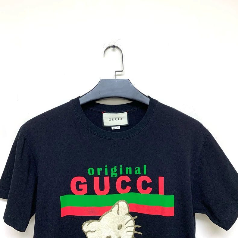 Gucci Gucci Black cat red and green belt short sleeves 2501-Nexta Size US XS / EU 42 / 0 - 5 Thumbnail