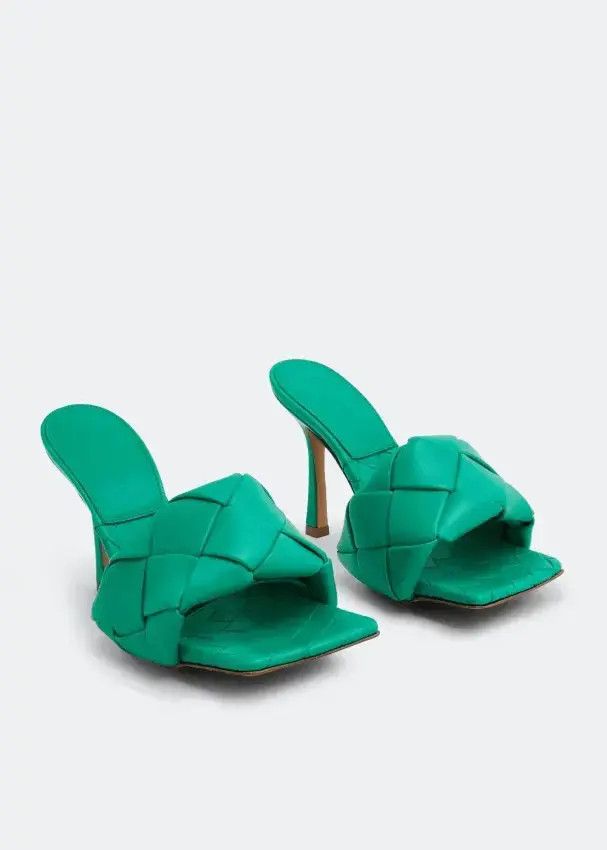 Bottega Veneta o1n1vont1224 Lido Mules in Green Size US 4 / IT 34 - 2 Thumbnail