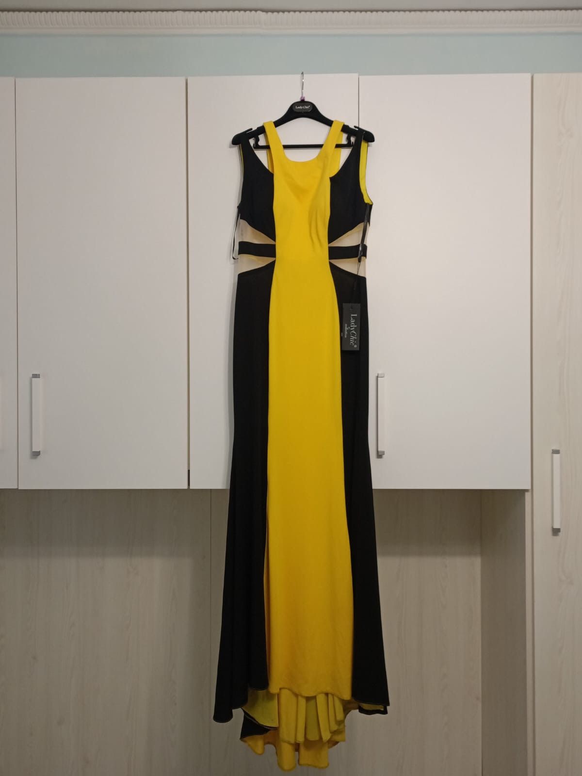 Other Lady chic elegant maxi dress black and yellow size 48 Size XL / US 12-14 / IT 48-50 - 2 Thumbnail