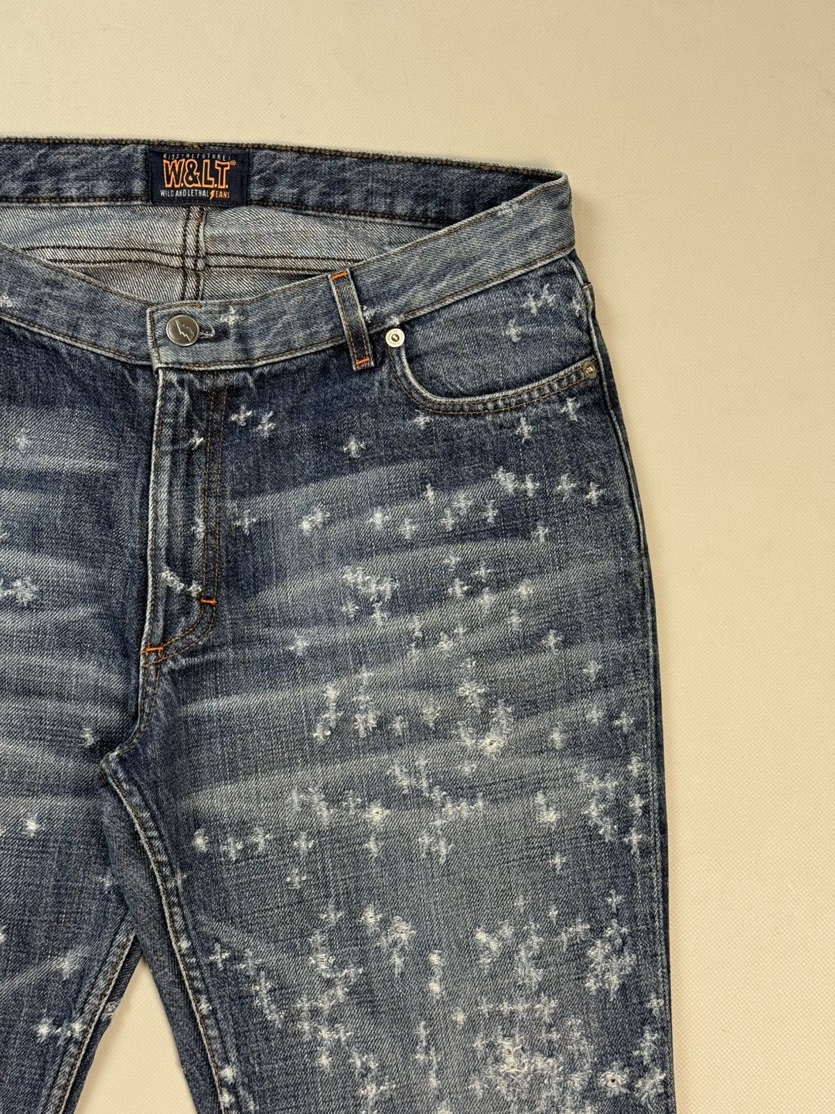 W&LT Walter Van Beirendonck Distressed Cut Off Denim Shorts Jeans Size US 31 - 6 Thumbnail