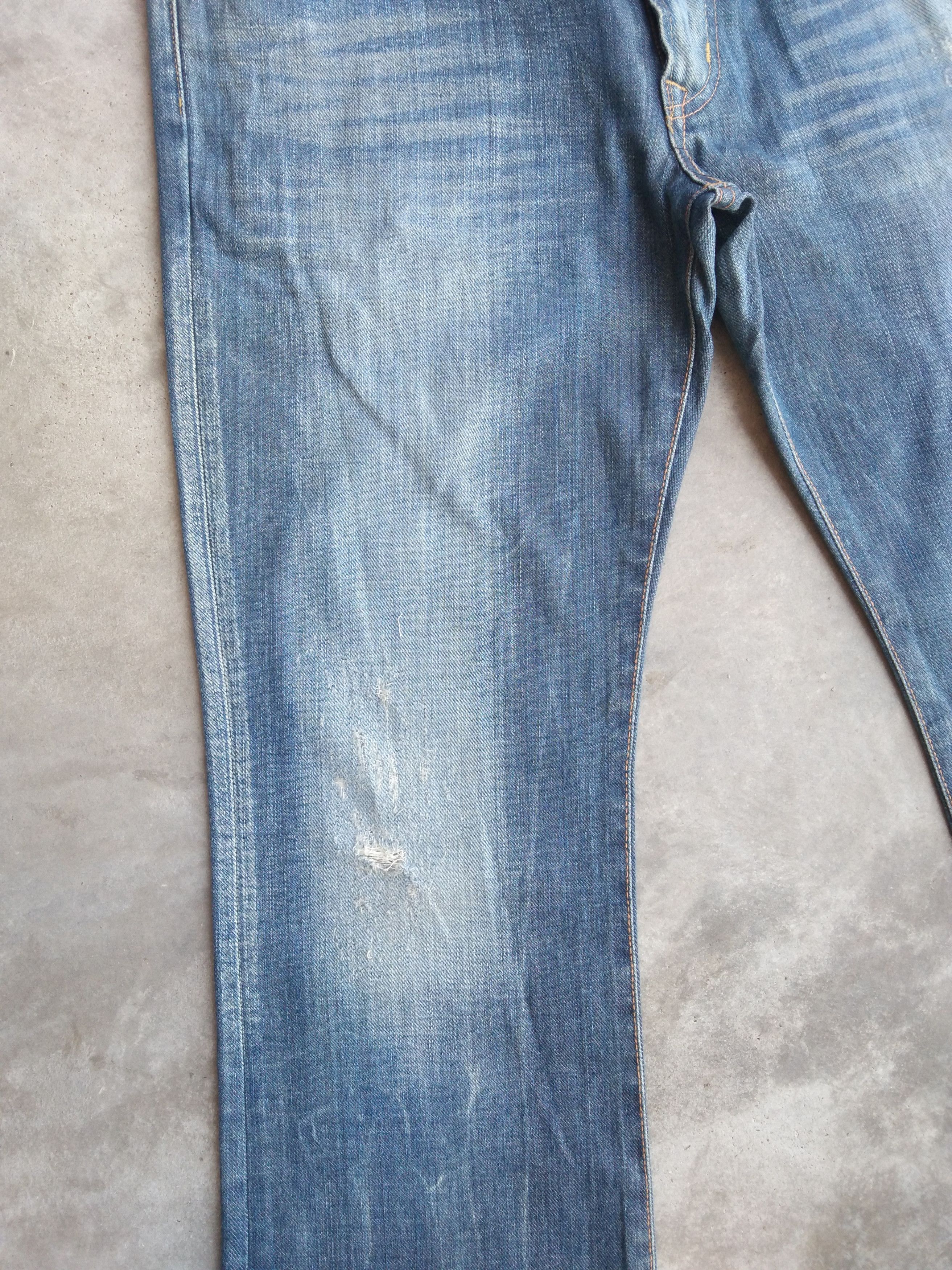 Japanese Brand Vintage Edwin Boot Cut Flared Distressed Jeans 34x30 Size US 34 / EU 50 - 7 Thumbnail