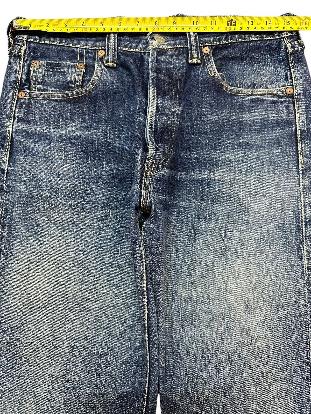Full Count & Co. Vintage Japan Full Count Blue Faded Wash Wide Leg Jeans Size US 30 / EU 46 - 11 Thumbnail