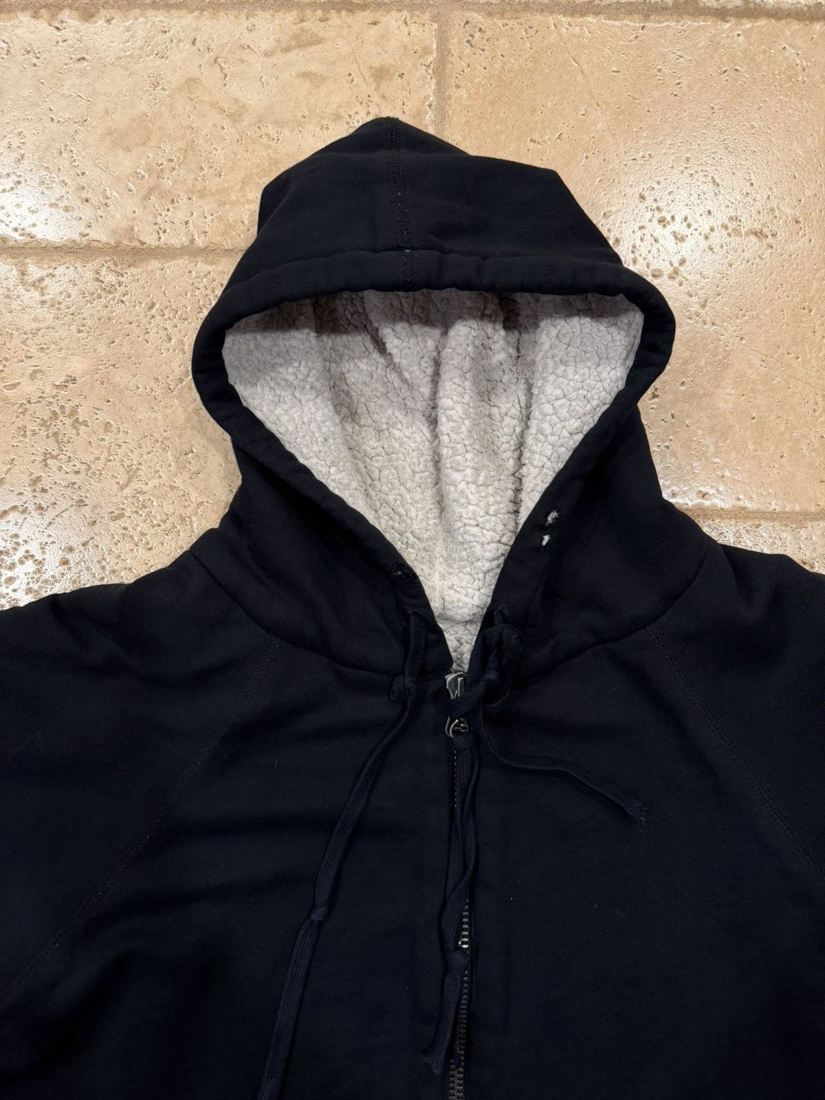 Greg Lauren Greg Lauren Black Fleece Hoodie Sherpa Lined Zip Up Hoodie Size US L / EU 52-54 / 3 - 10 Thumbnail