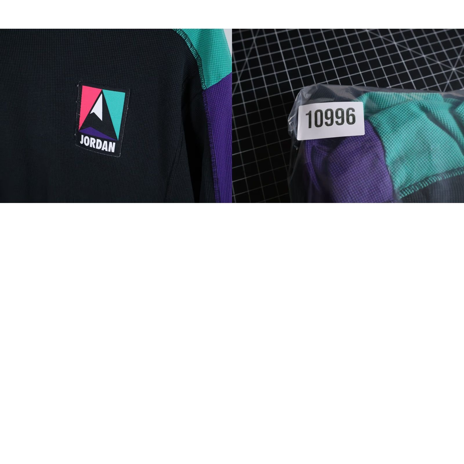 Jordan Brand Jordan Mountainside Thermal Shirt Men's Large Black Green Purple Waffle Knit Shirt Size US L / EU 52-54 / 3 - 9 Thumbnail