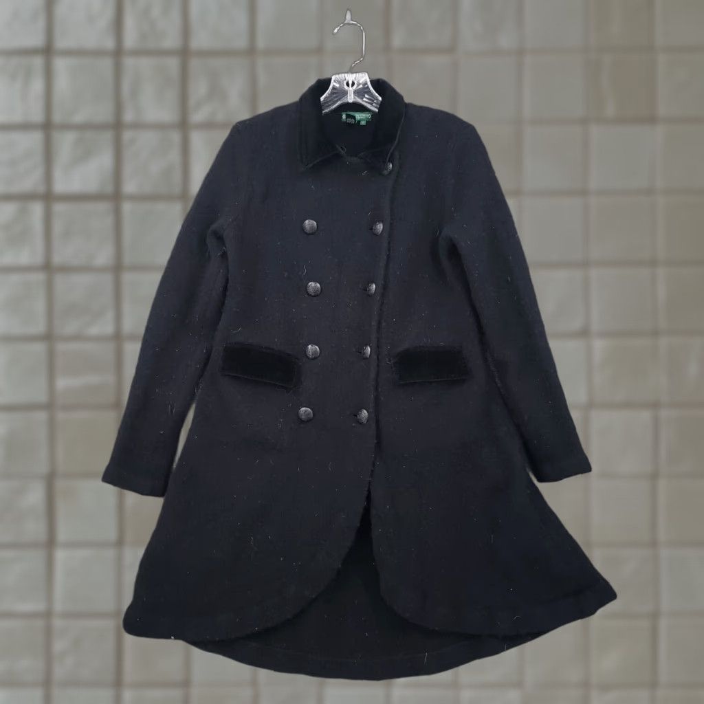 Lauren Ralph Lauren Peacoat Women Large Black Wool Long Sleeve
