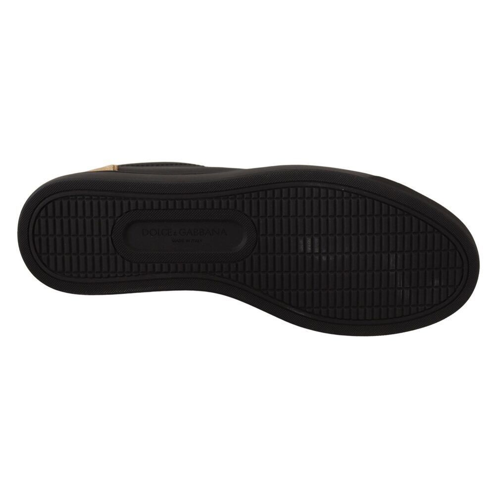 Dolce & Gabbana Dolce & Gabbana Chic Black and Gold Low-top Leather Sneakers Size US 6.5 / IT 36.5 - 7 Thumbnail