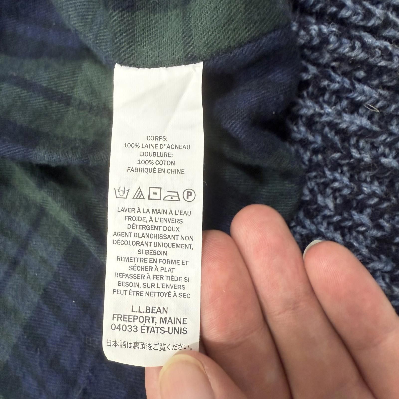 L.L. Bean LL Bean Sweater Jacket Mens XL Plaid Lined Lambs Wool Zip Size US XL / EU 56 / 4 - 6 Thumbnail