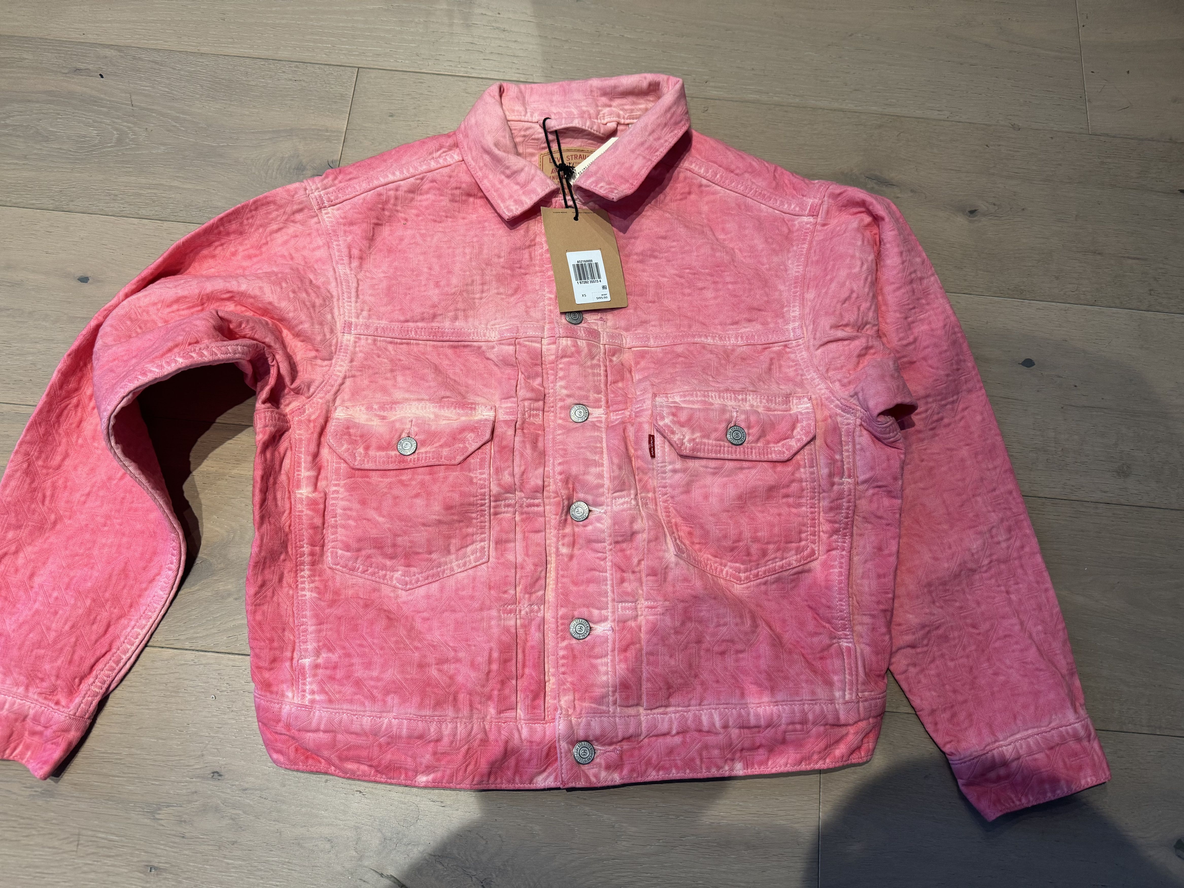 Stussy Stüssy x Levi's Jacquard Trucker Jacket Pink | Grailed