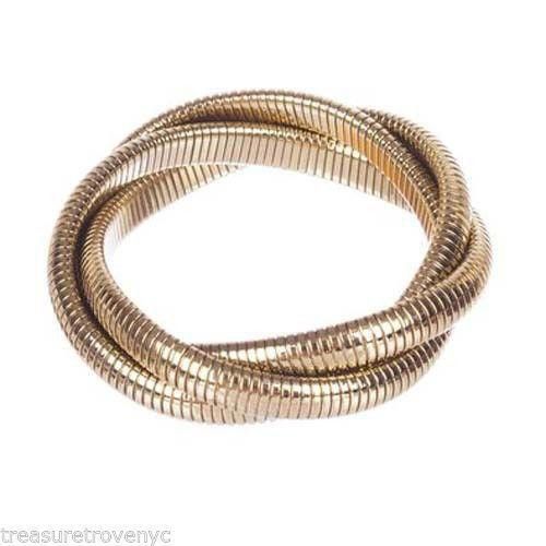 Designer Treasure Trove NYC Goldtone Triple Snake Chain Bracelet Size ONE SIZE - 1 Thumbnail