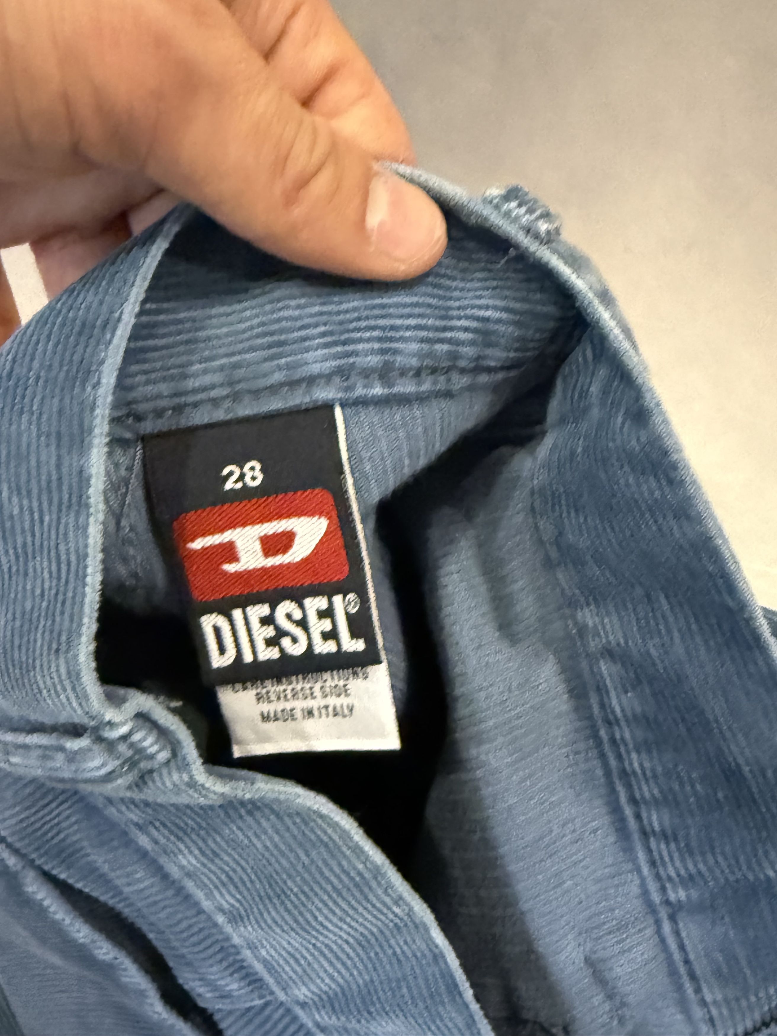 Diesel Vintage 90s Diesel blue flared bootcut corduroy pants Size 28" / US 6 / IT 42 - 5 Thumbnail
