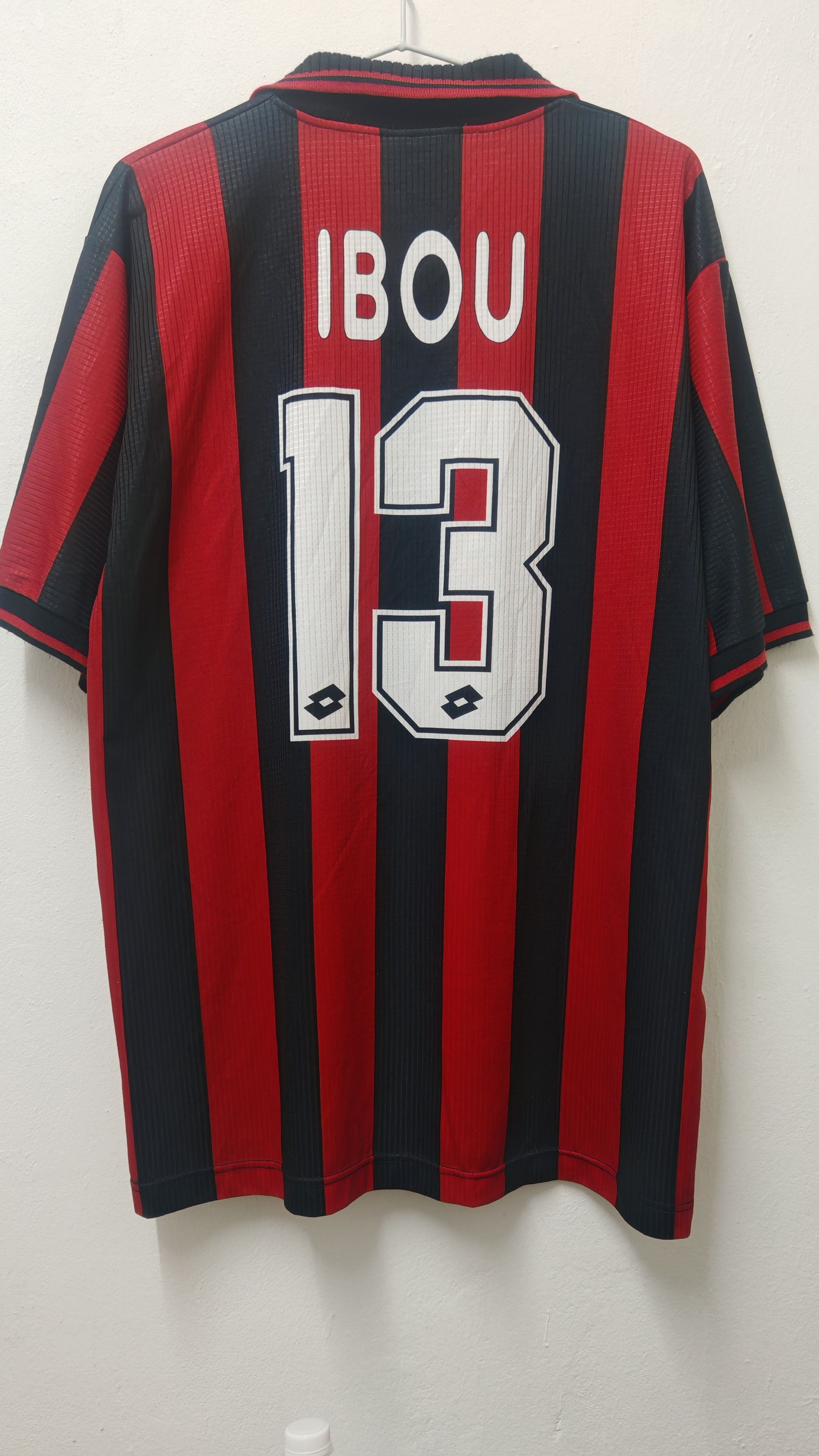 Lotto Sport Vintage Player Issue AC Milan IBOU 13 Jersey Size US L / EU 52-54 / 3 - 12 Thumbnail
