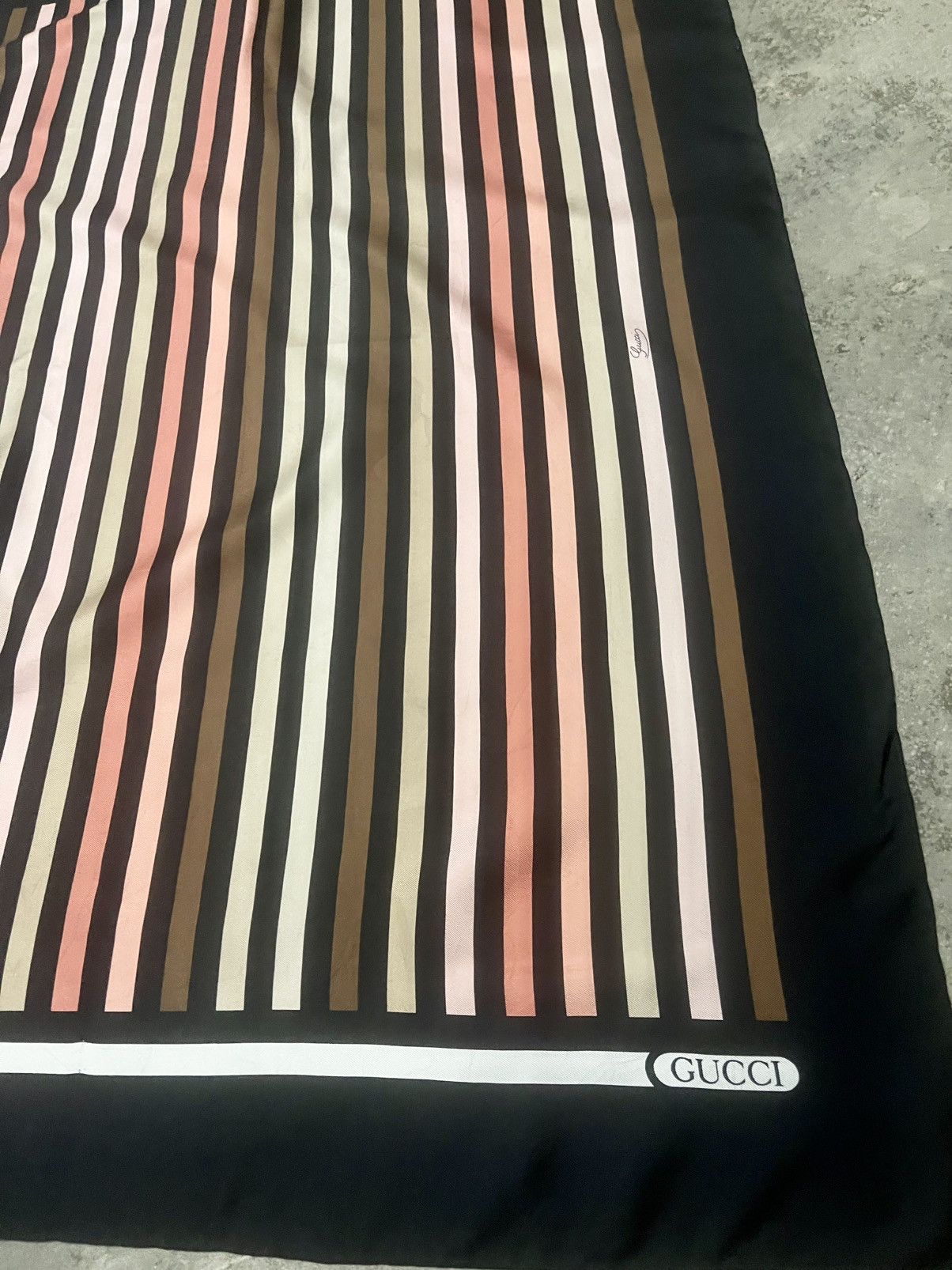 Gucci Gucci Striped Silk Scarf Size ONE SIZE - 2 Thumbnail