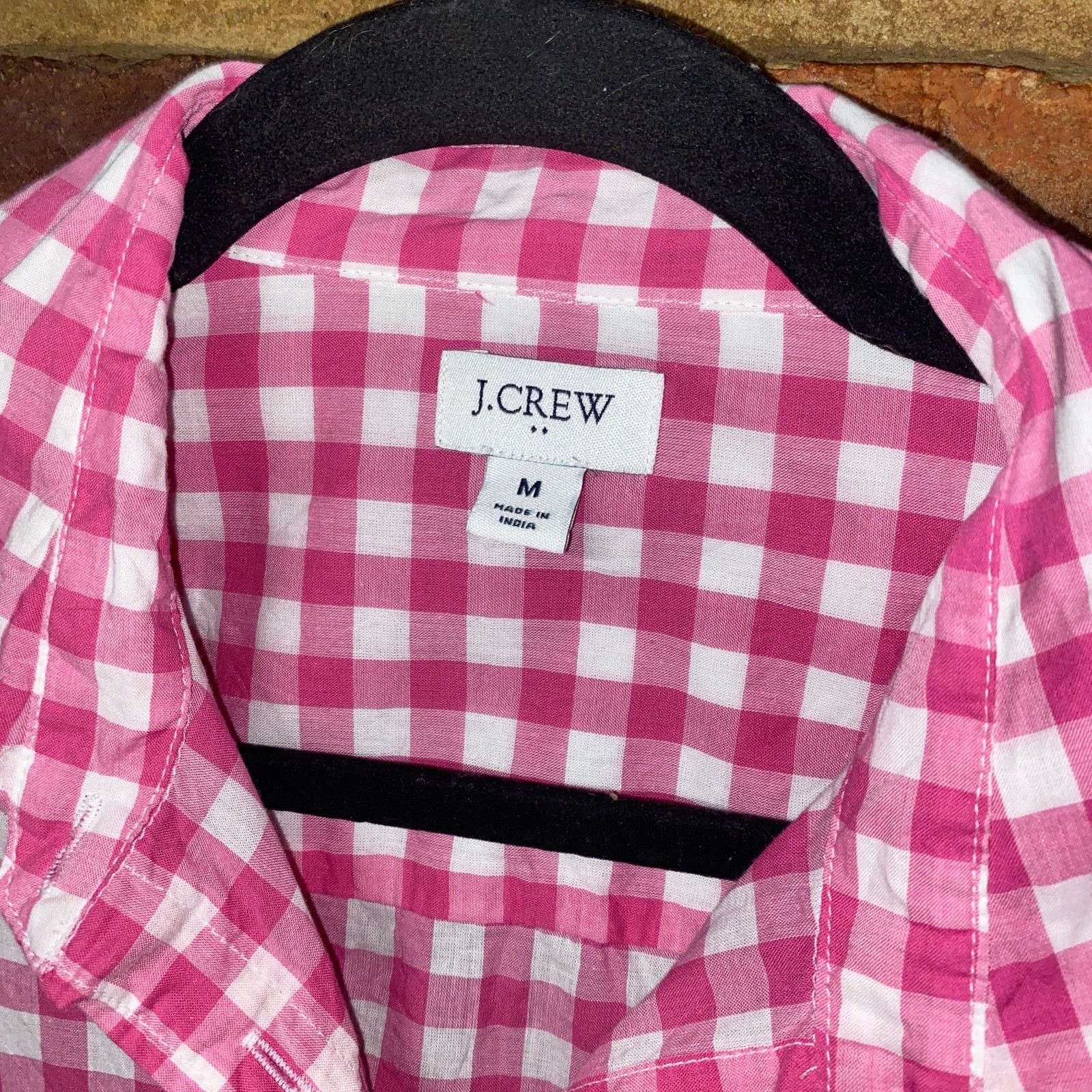 J.Crew J. Crew Pink Gingham Plaid Cotton Button Down Shirt Medium Size M / US 6-8 / IT 42-44 - 5 Thumbnail