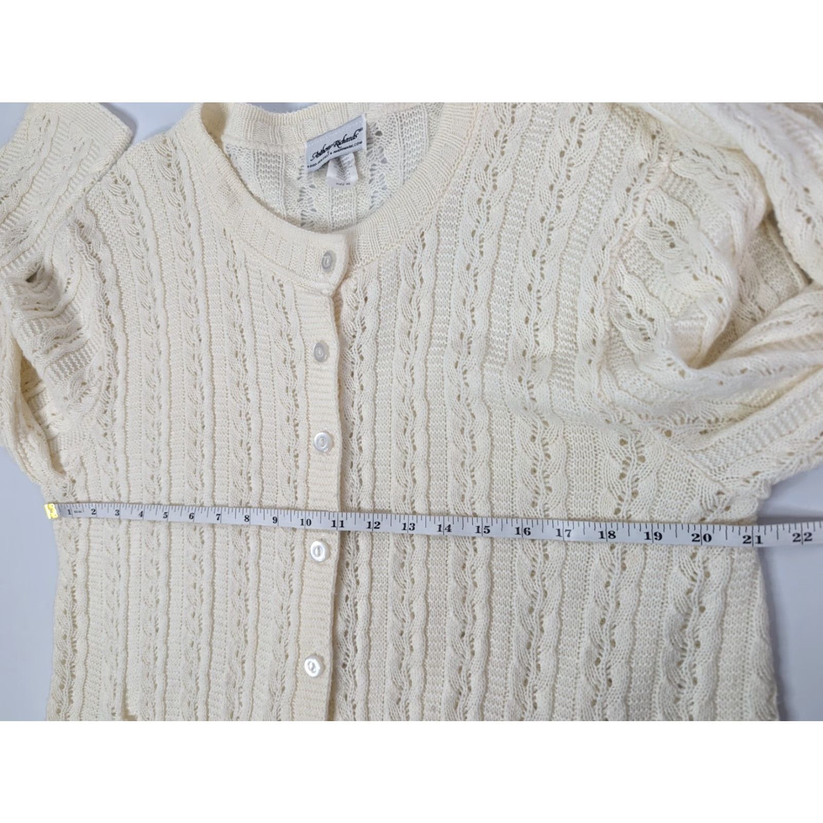 Vintage VINTAGE Anthony Richards Cardigan Sweater Women XL Ivory Knit House Made in USA Size XL / US 12-14 / IT 48-50 - 6 Thumbnail