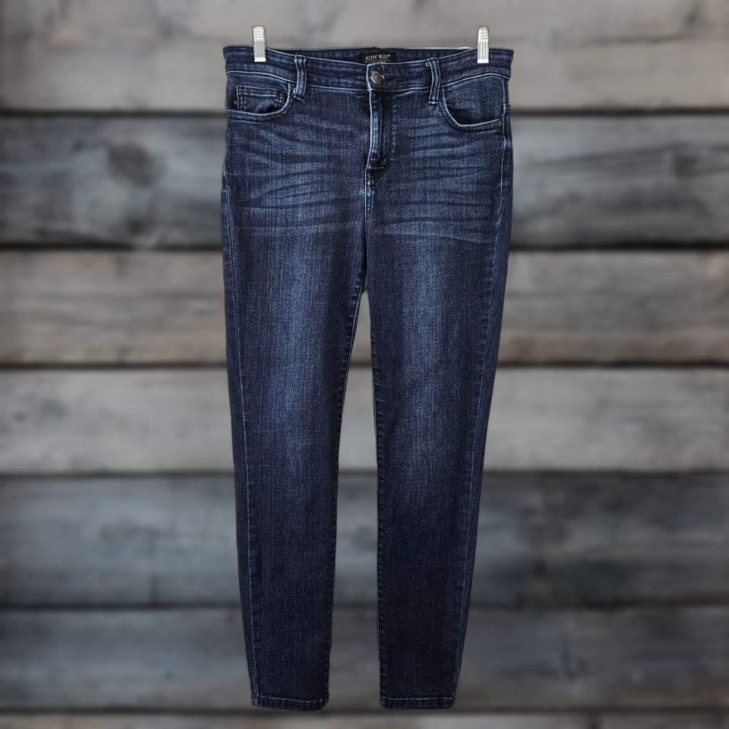Vintage Judy Blue Womens Skinny Jeans Sz 11/30 Blue Dark Wash Mid Rise Denim Style Jeans Womens 30 Blue Skinny 90s? (No, keep accurate) Size 30" / US 8 / IT 44 - 1 Thumbnail