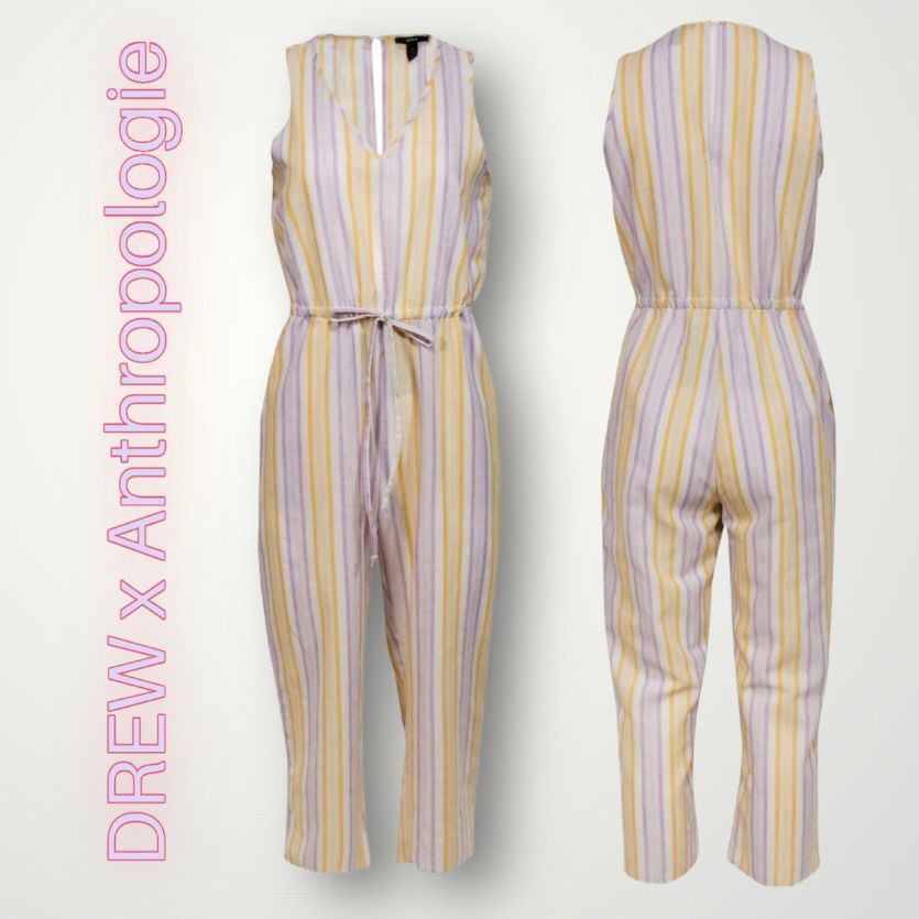 Drew House DREW x Anthropologie, Cole Jumpsuit Striped Sleeveless Wide Size 26" / US 2 / IT 38 - 1 Thumbnail