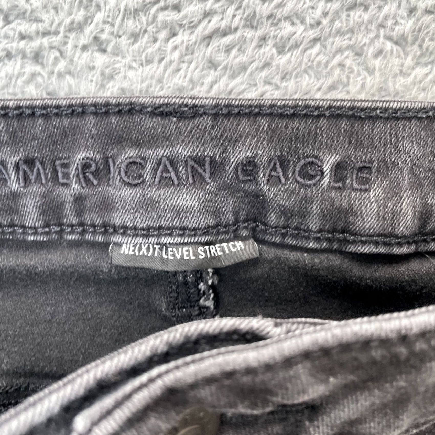 American Eagle Outfitters VINTAGE American Eagle Outfitters Jeans Womens 14 Tall Black Denim Straight Leg Dark Denim Jeans Size 24" / US 00 / IT 34 - 4 Thumbnail
