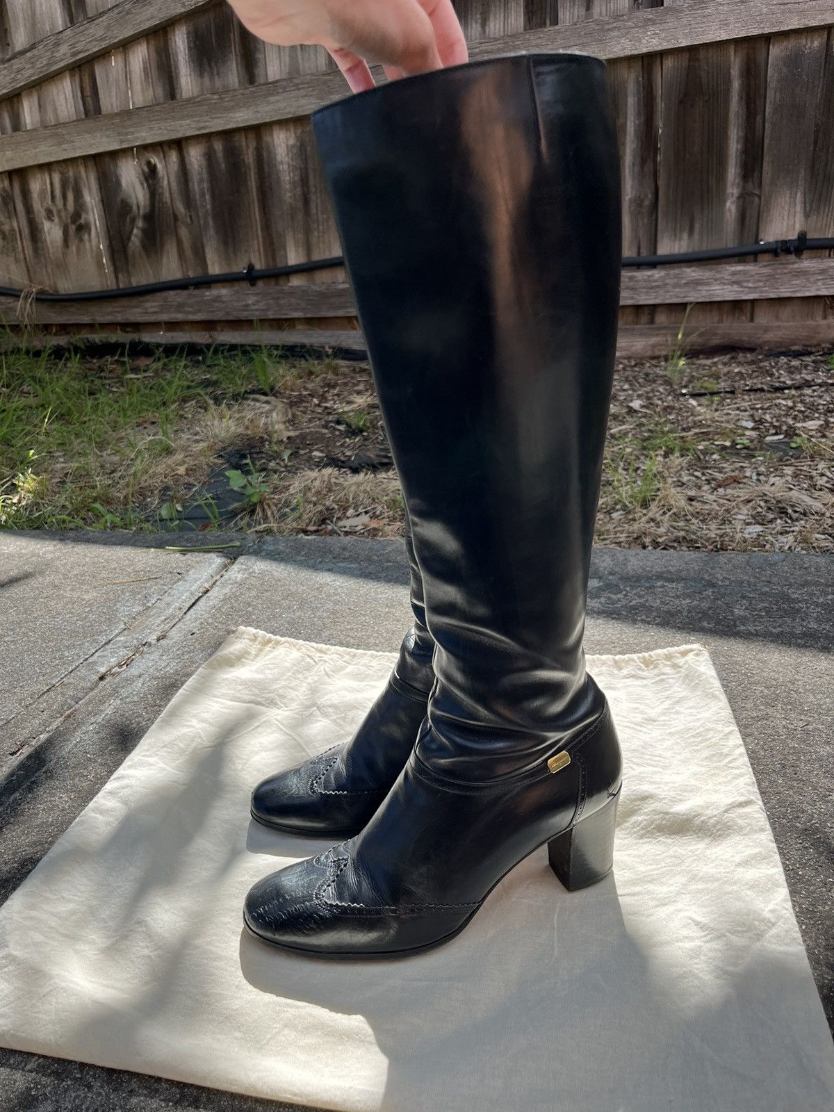 Salvatore Ferragamo SALVATORE FERRAGAMO KNEE HIGH LEATHER BOOTS Grailed