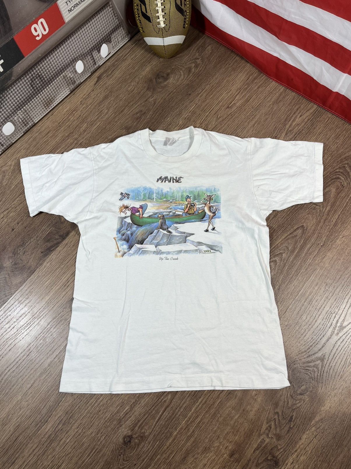 Band Tees Maine Cartoon Vintage 90s Nature T Shirt Size US L / EU 52-54 / 3 - 1 Thumbnail